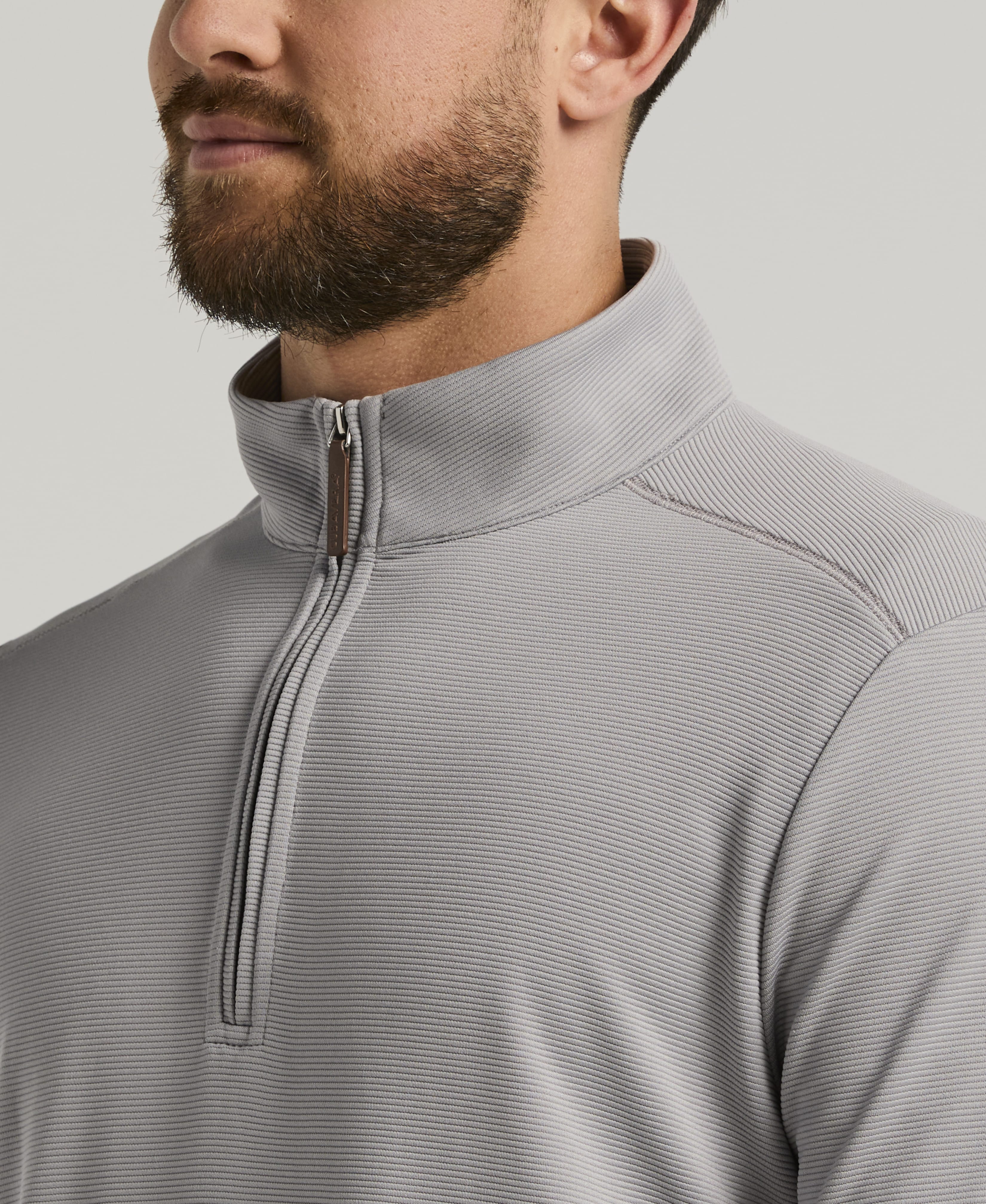 Solid Textured 1/4 Zip Pullover Sweater - Image 14