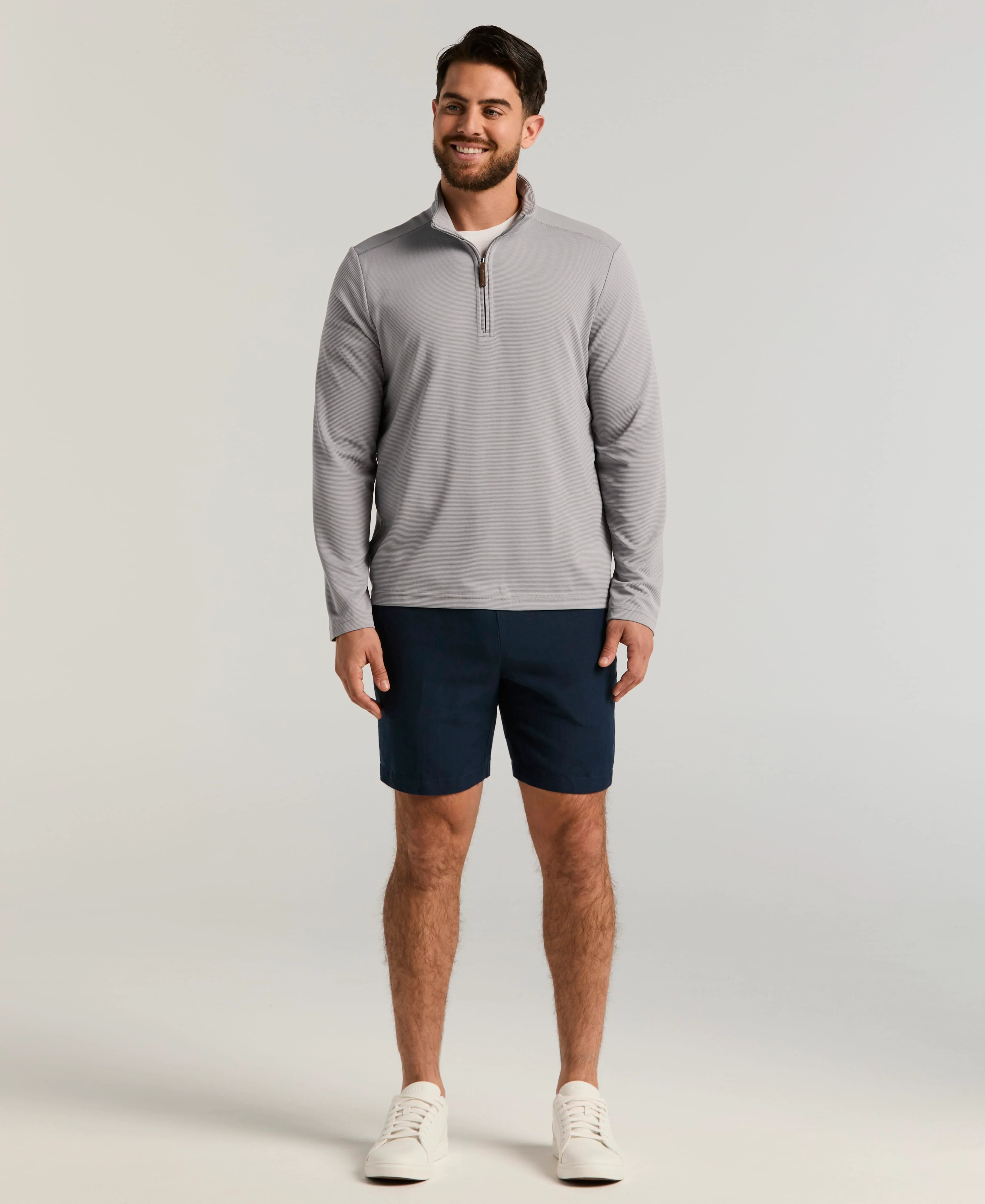 Solid Textured 1/4 Zip Pullover Sweater - Image 15