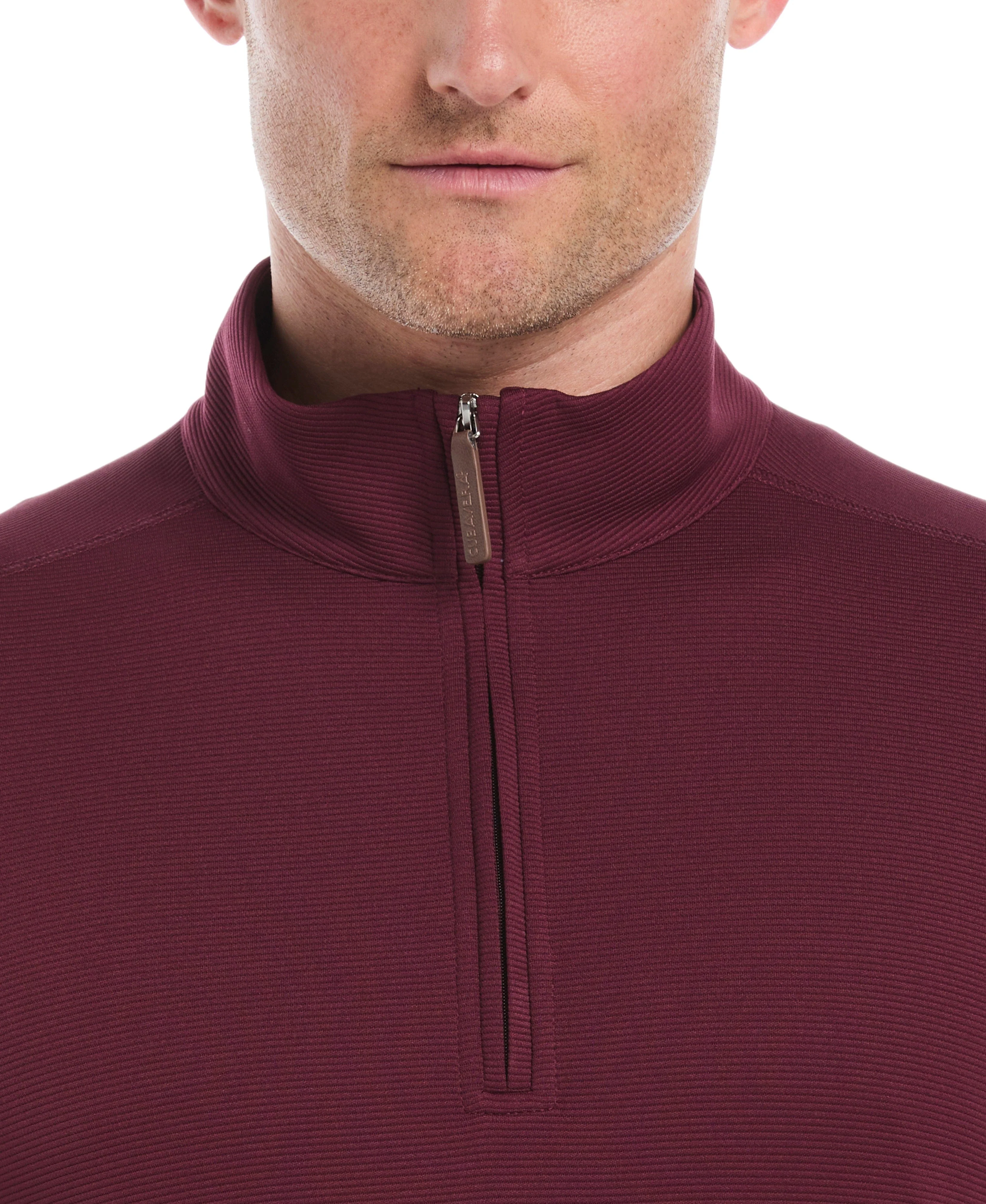 Solid Textured 1/4 Zip Pullover Sweater - Image 48