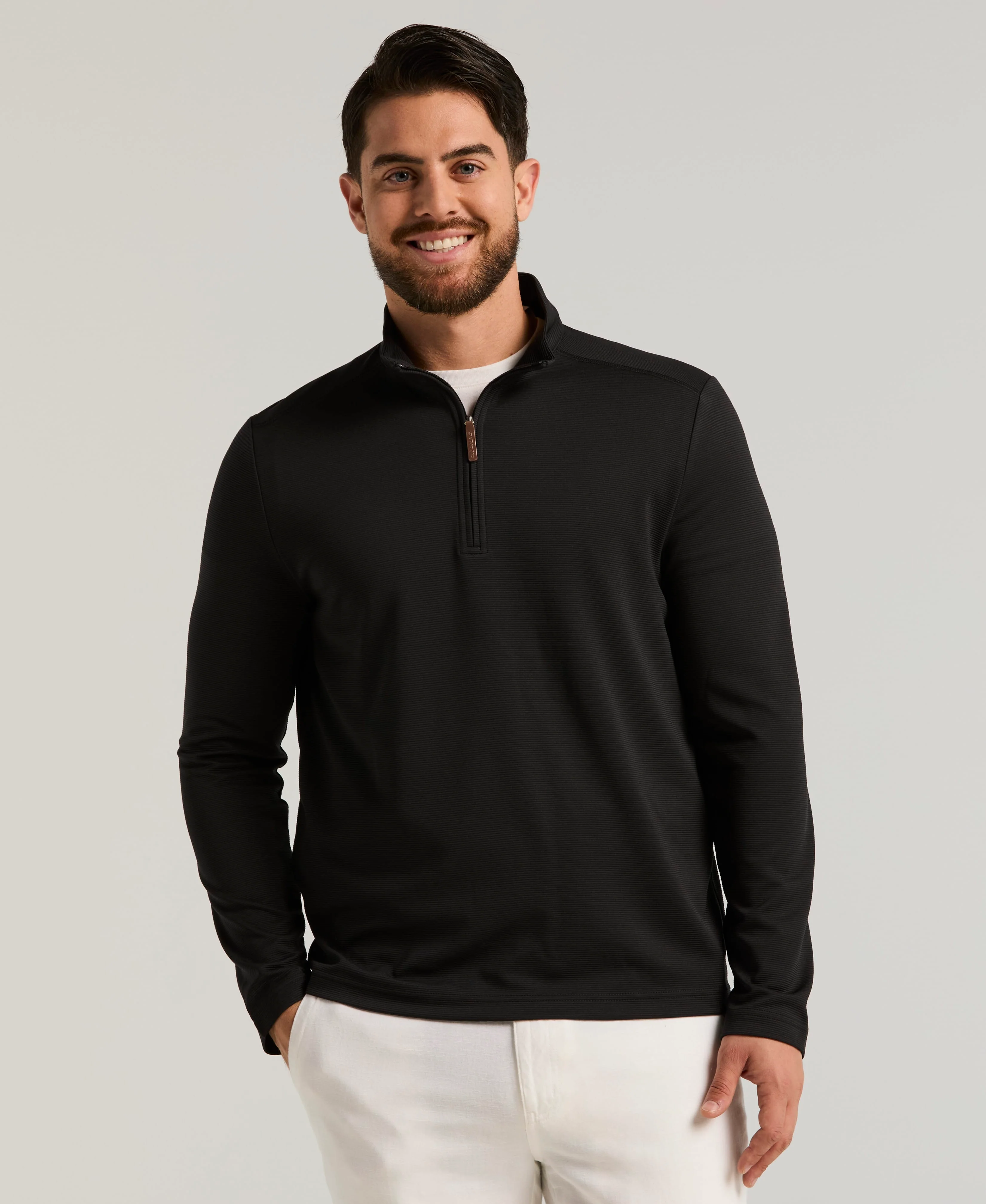 Solid Textured 1/4 Zip Pullover Sweater - Image 6
