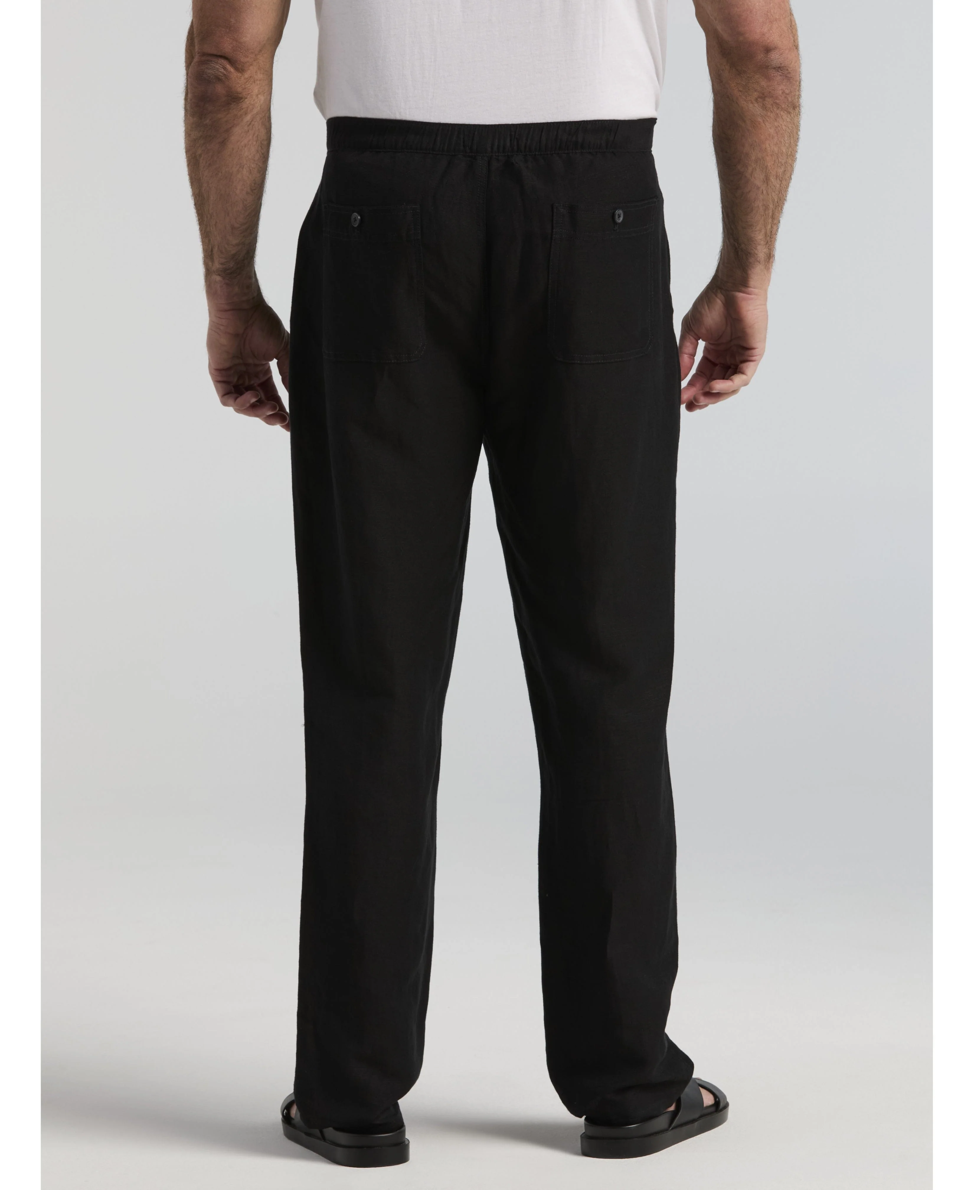 Big & Tall Core Drawstring Linen-Blend Pants - Image 15