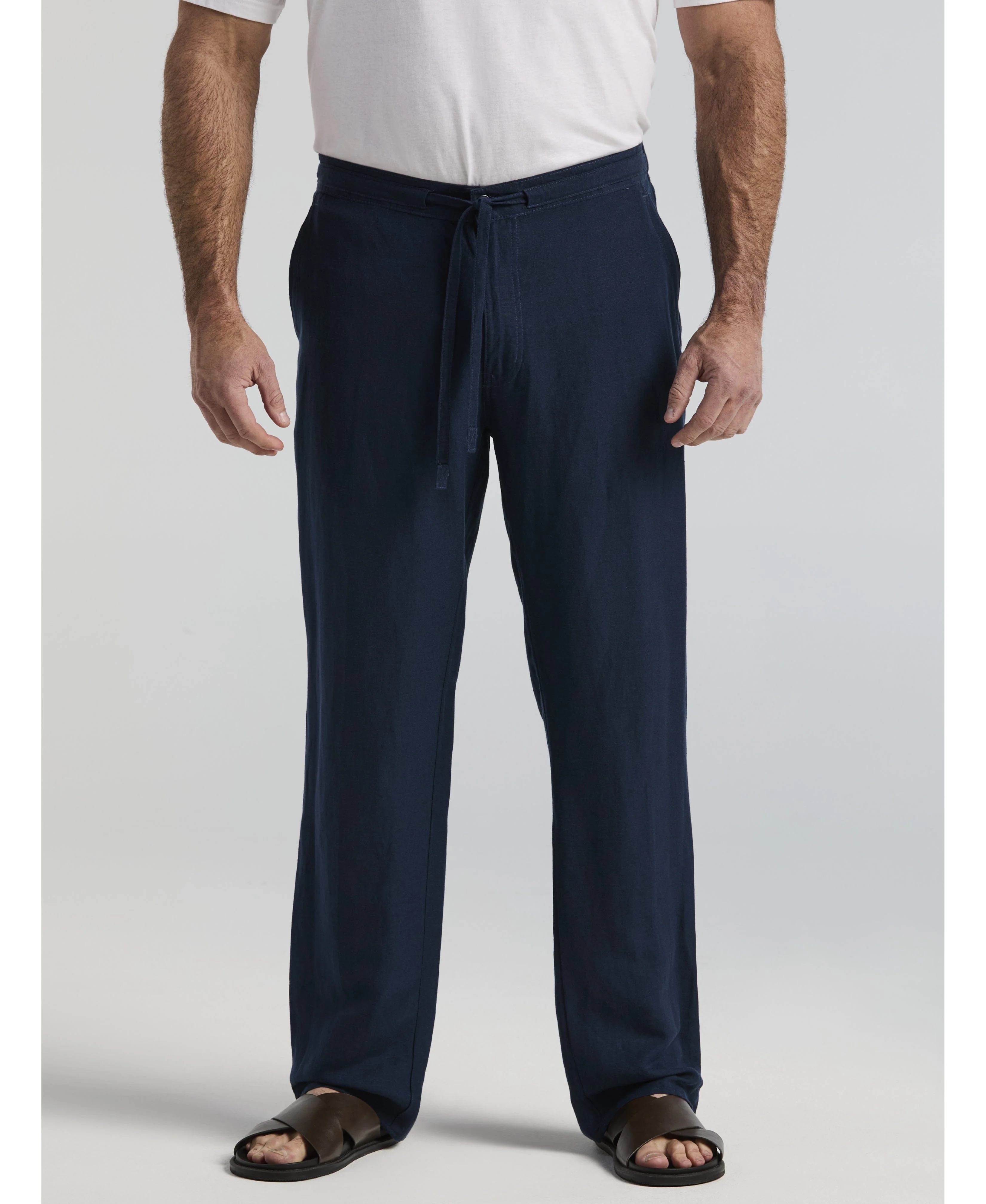 Big & Tall Core Drawstring Linen-Blend Pants - Image 19