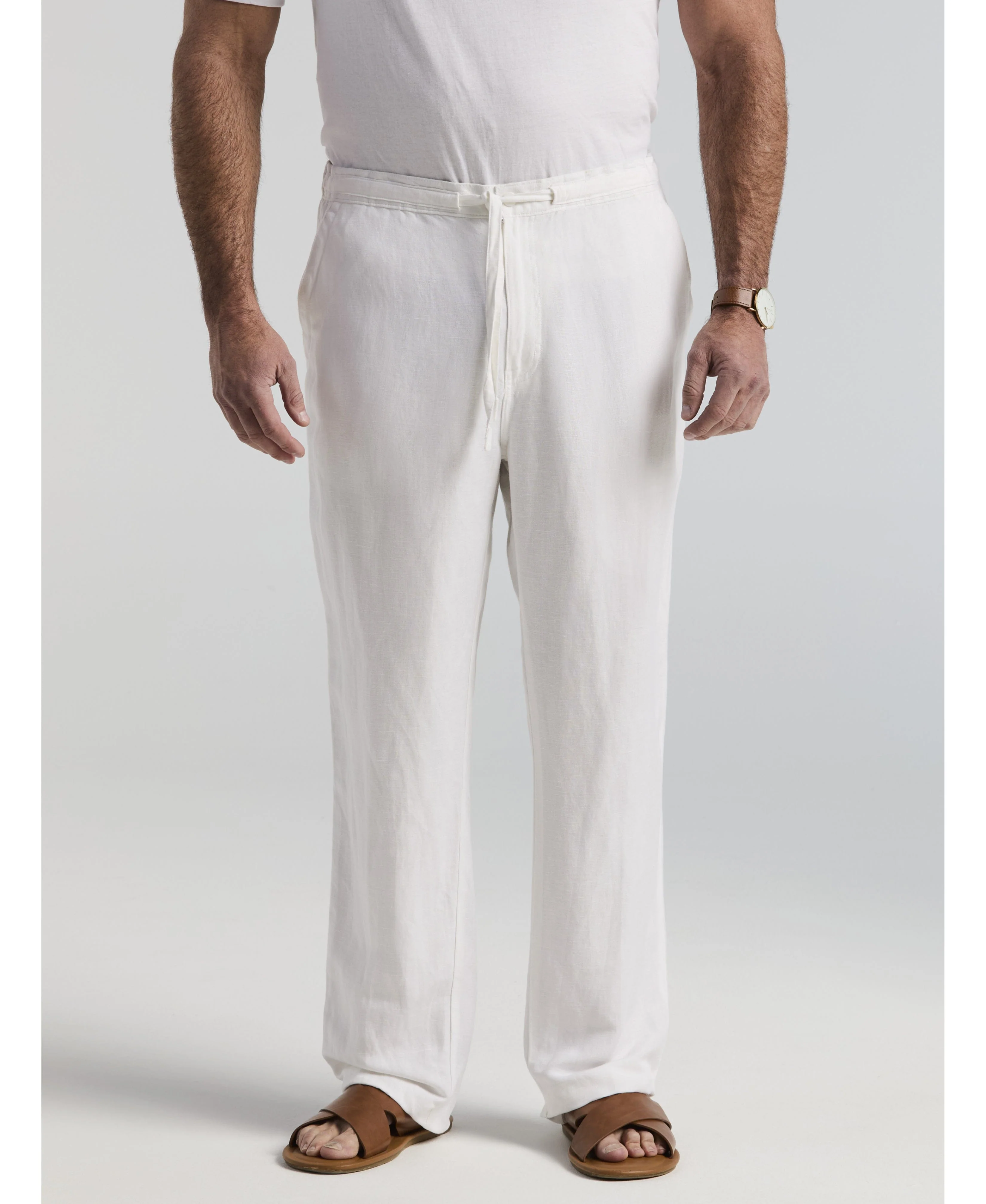 Big & Tall Core Drawstring Linen-Blend Pants - Image 9