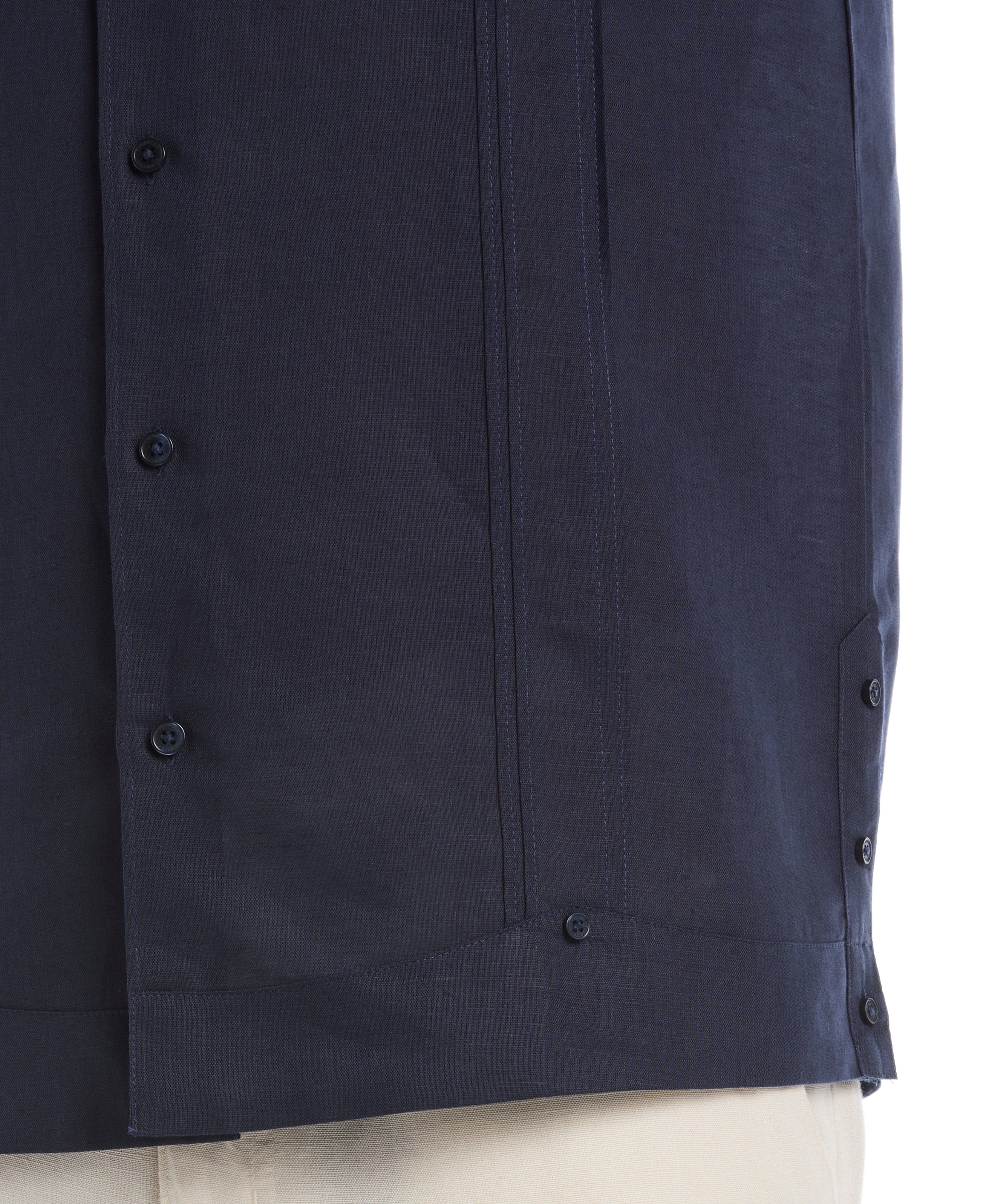 Big & Tall No-Pocket Linen-Blend  Guayabera - Image 23