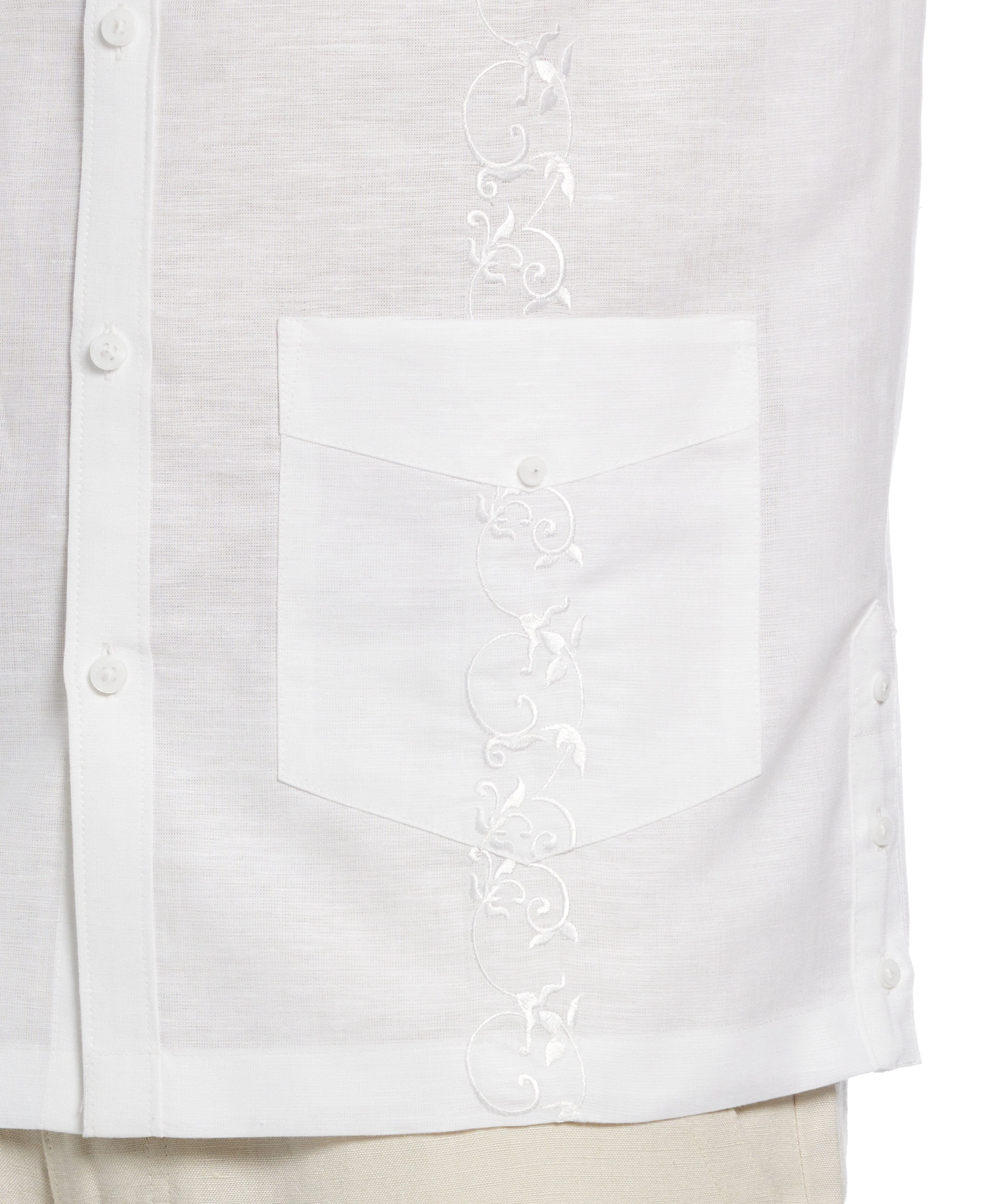 Big & Tall Tonal Embroidered Linen-Blend Guayabera - Image 3