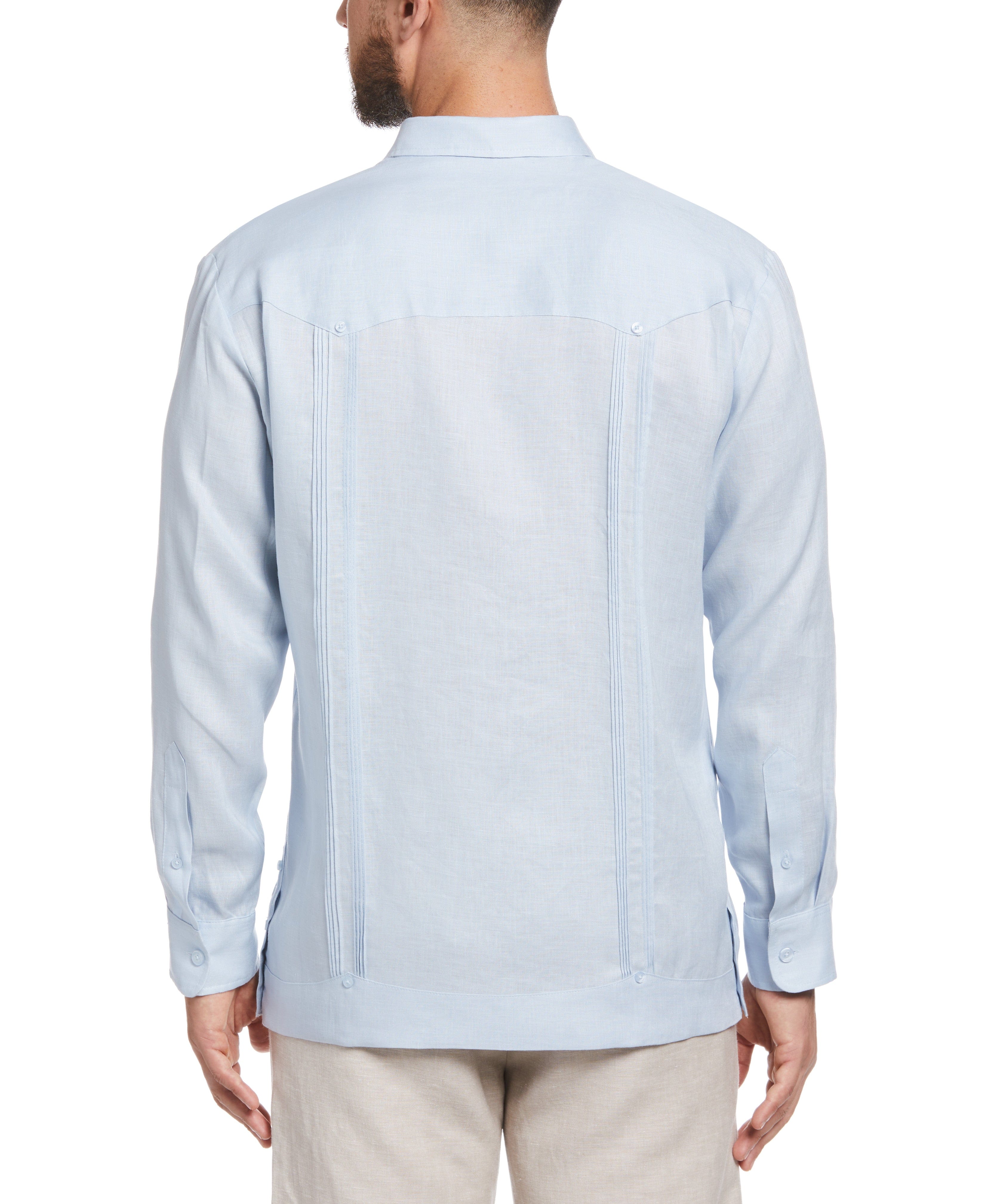 Big & Tall 100% Linen Classic Guayabera Shirt - Long Sleeve - Image 3