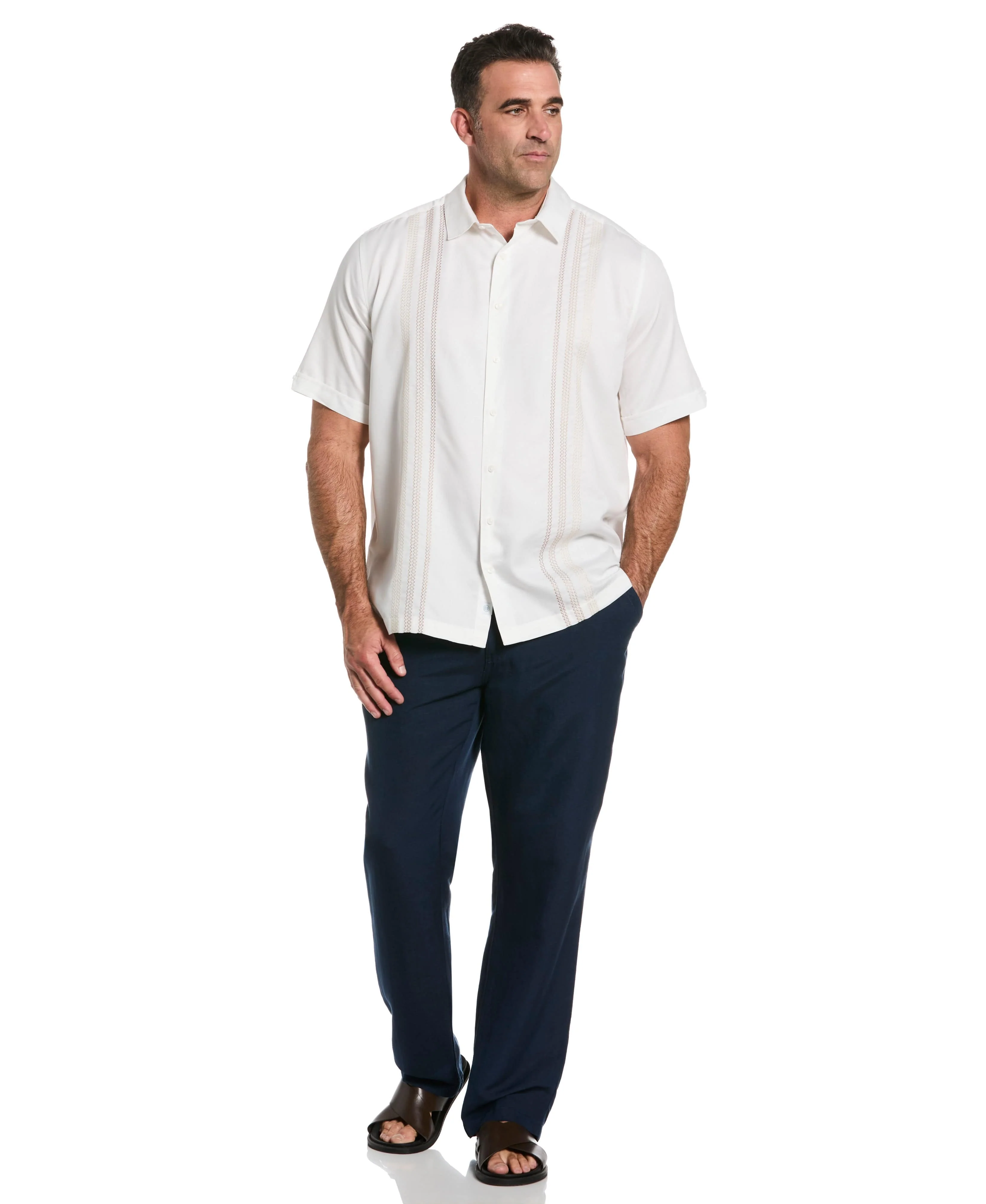 Big & Tall Ombre Embroidered Panel Shirt - Image 4
