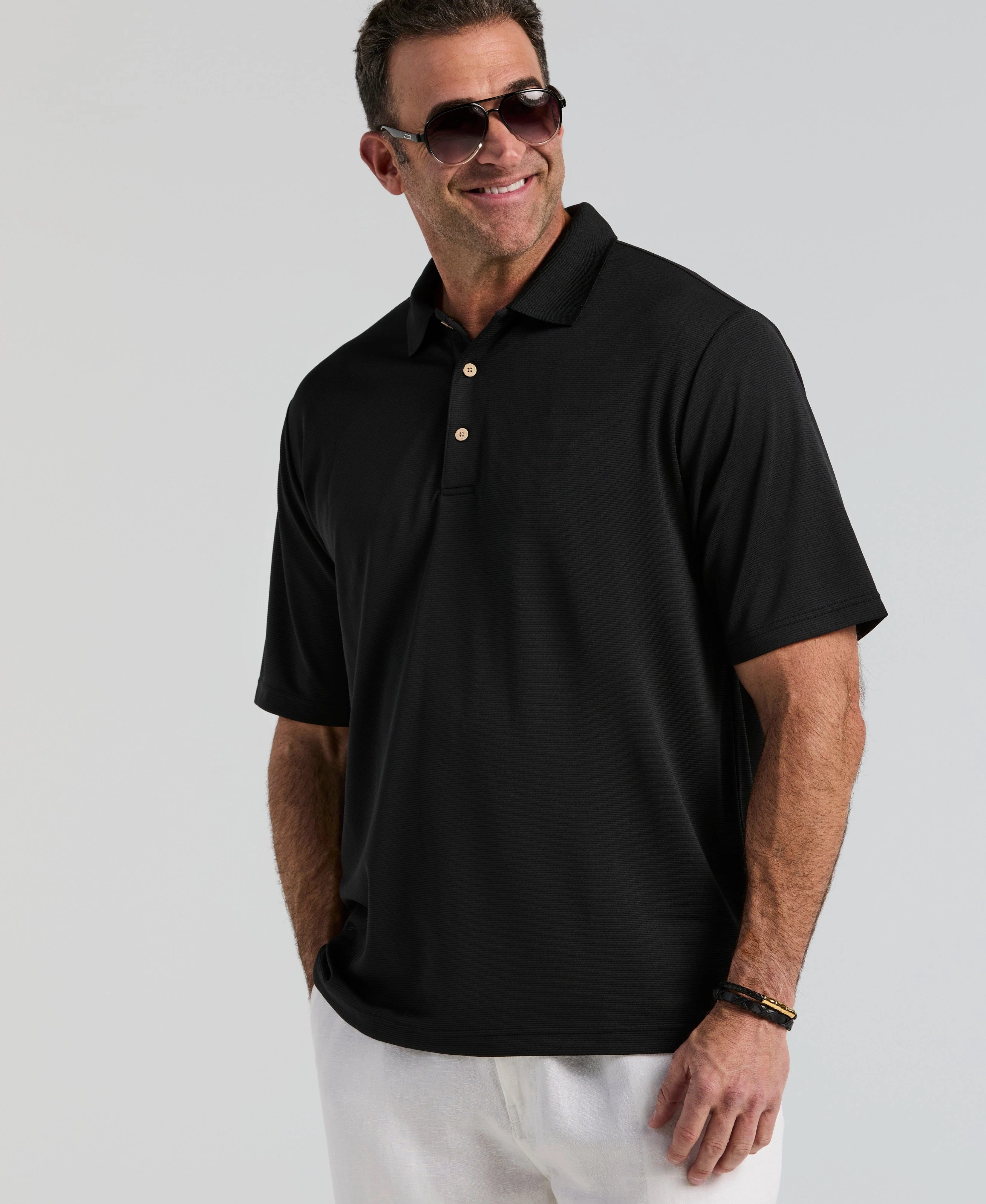 Big & Tall Solid Textured Polo - Image 58