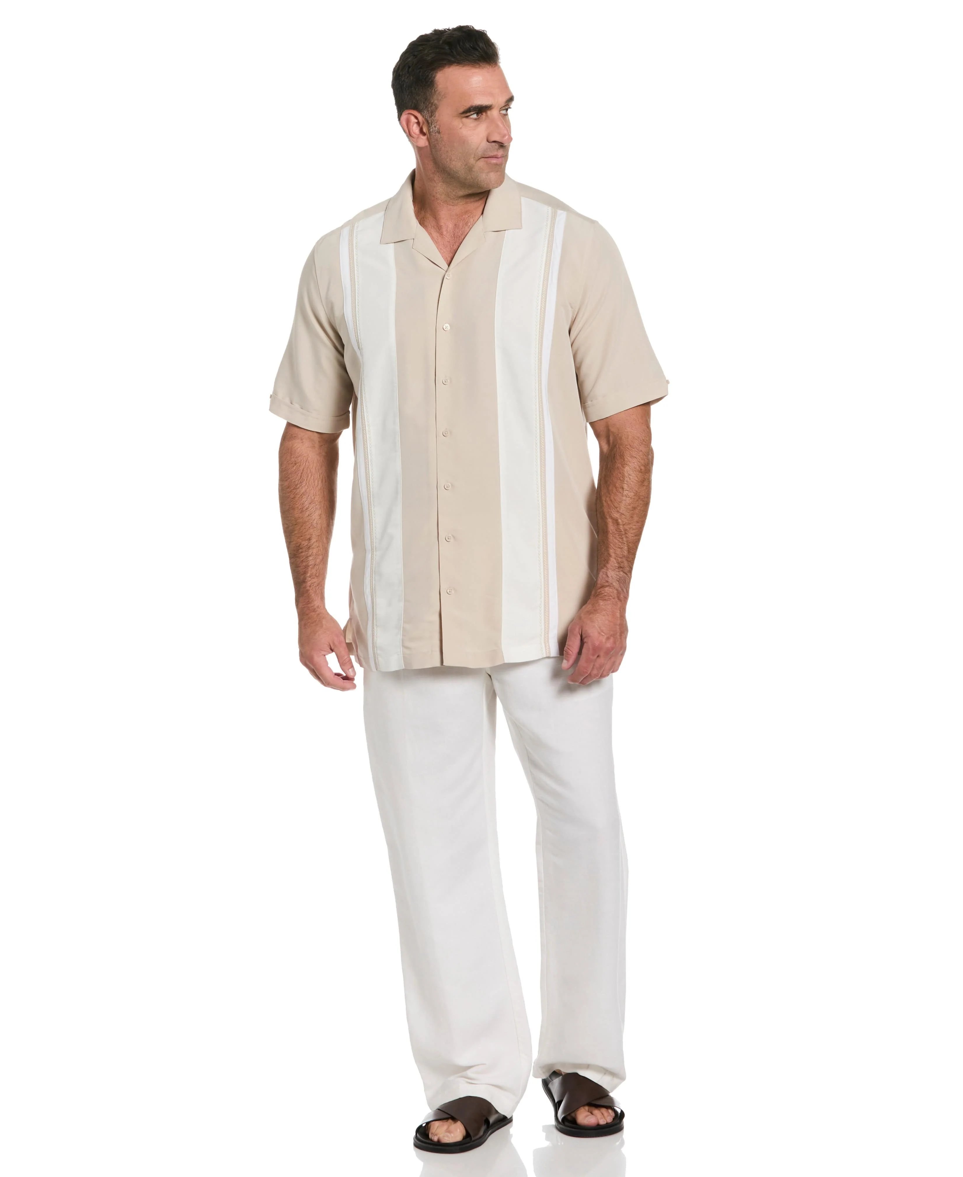 Big & Tall Retro Panel Embroidered Shirt - Image 5