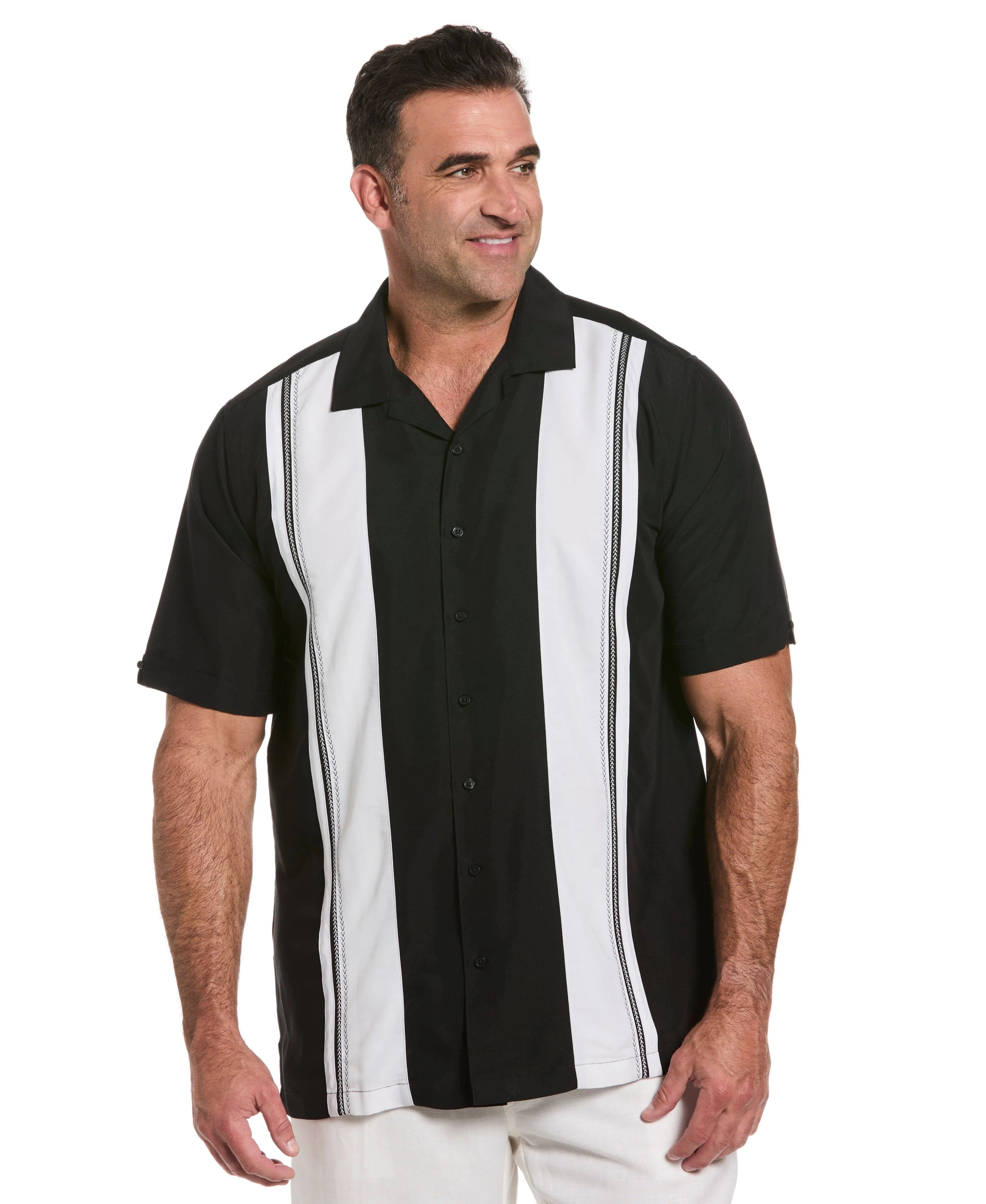 Big & Tall Retro Panel Embroidered Shirt - Image 7
