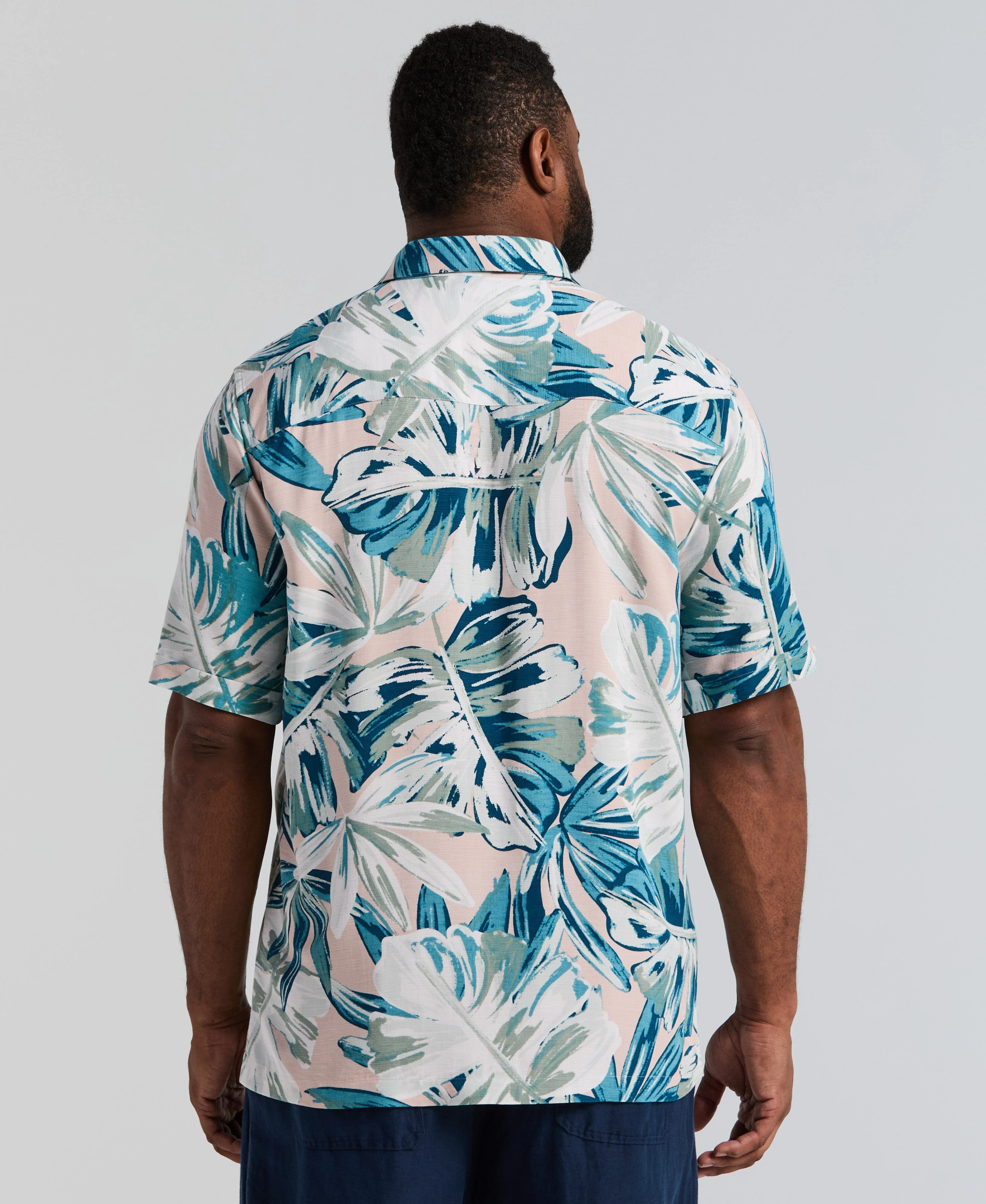Big & Tall Textured Oversized Leaf Shirt - Image 4