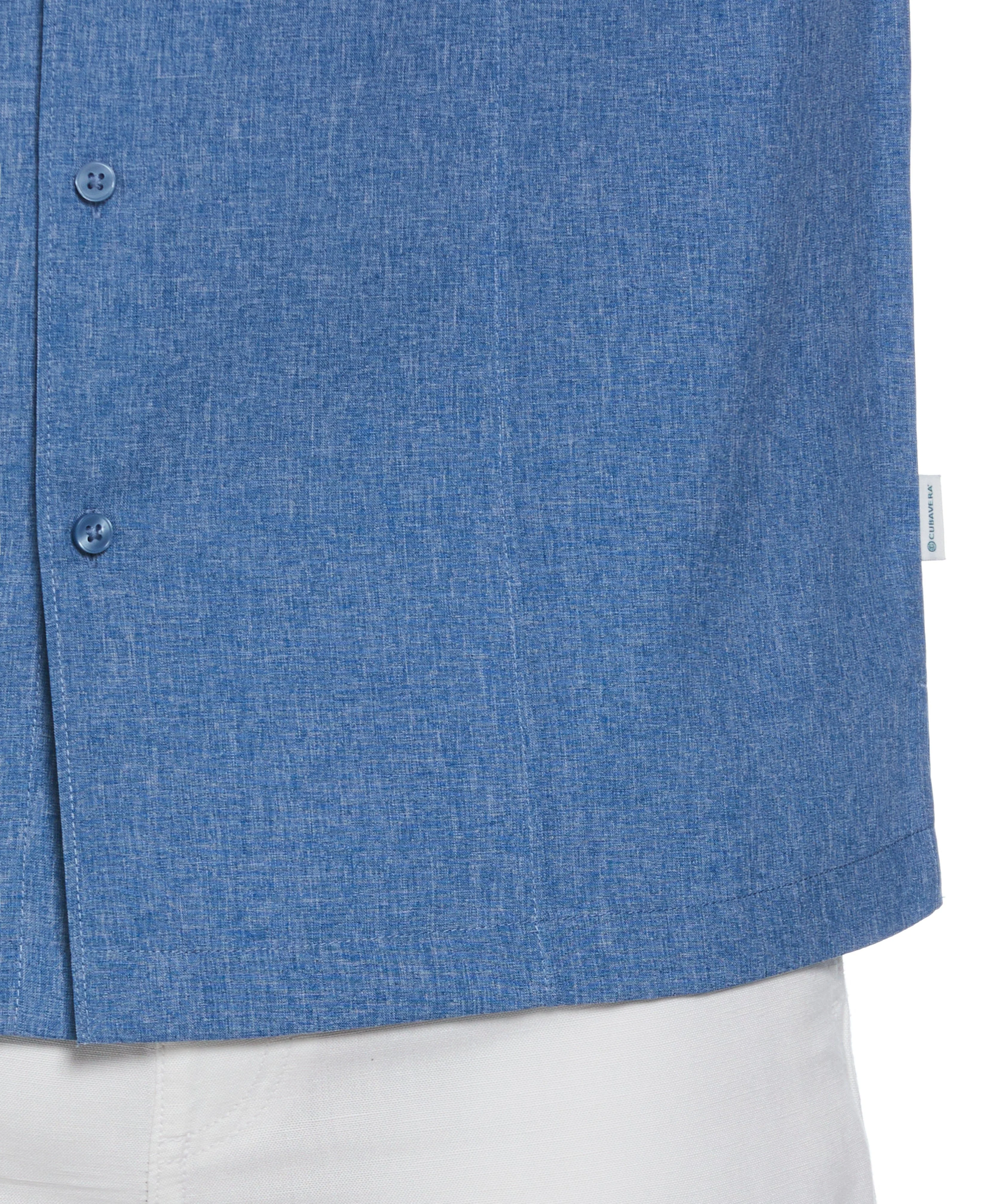 Big & Tall Two-Tone Cross Tuck Chambray Shirt - Image 28