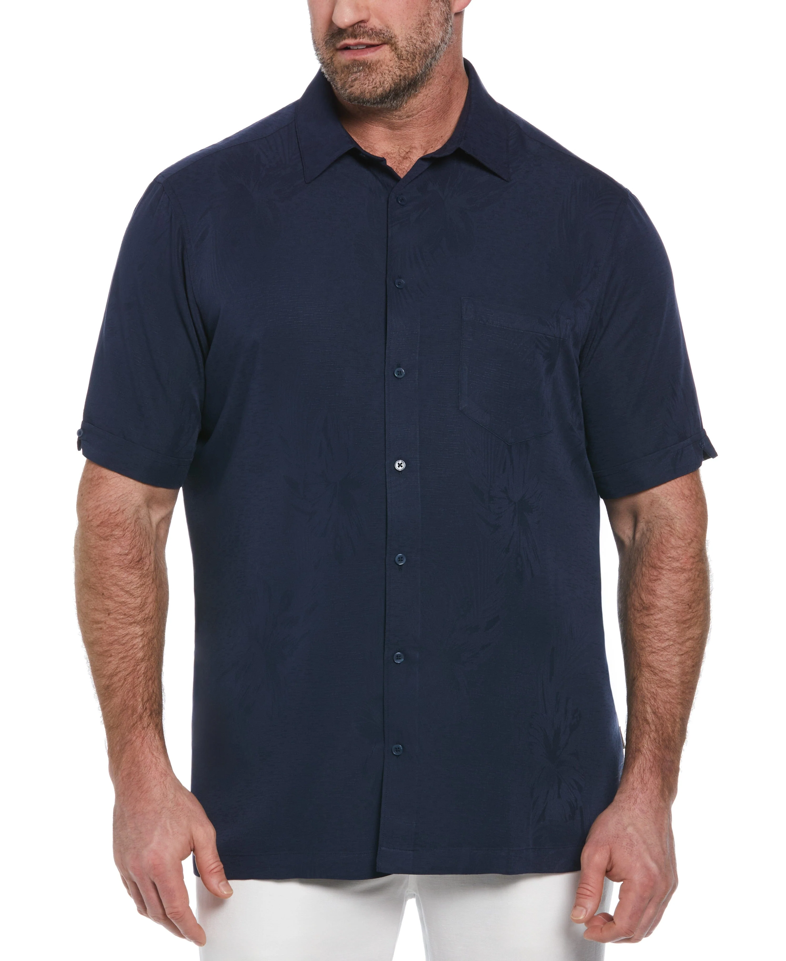 Big & Tall Two-Tone 1-Pocket Floral Shirt - Image 11