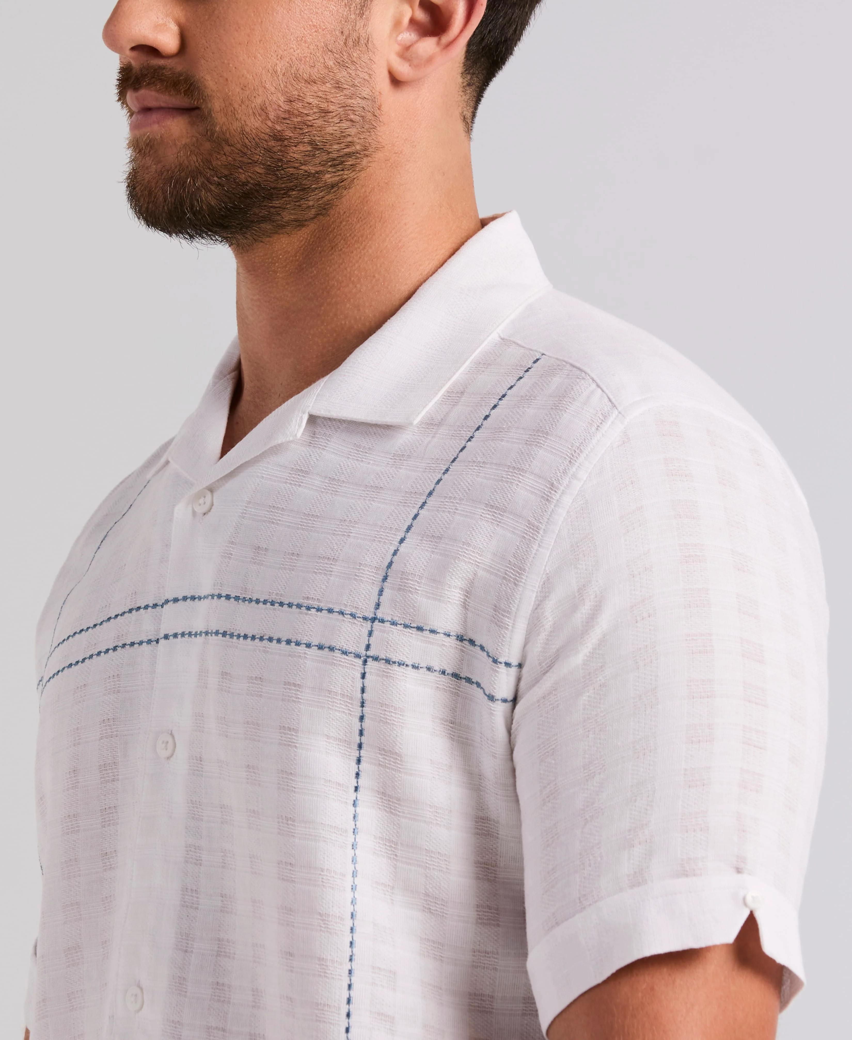 Geo Embroidered Cotton-Blend Shirt - Image 2
