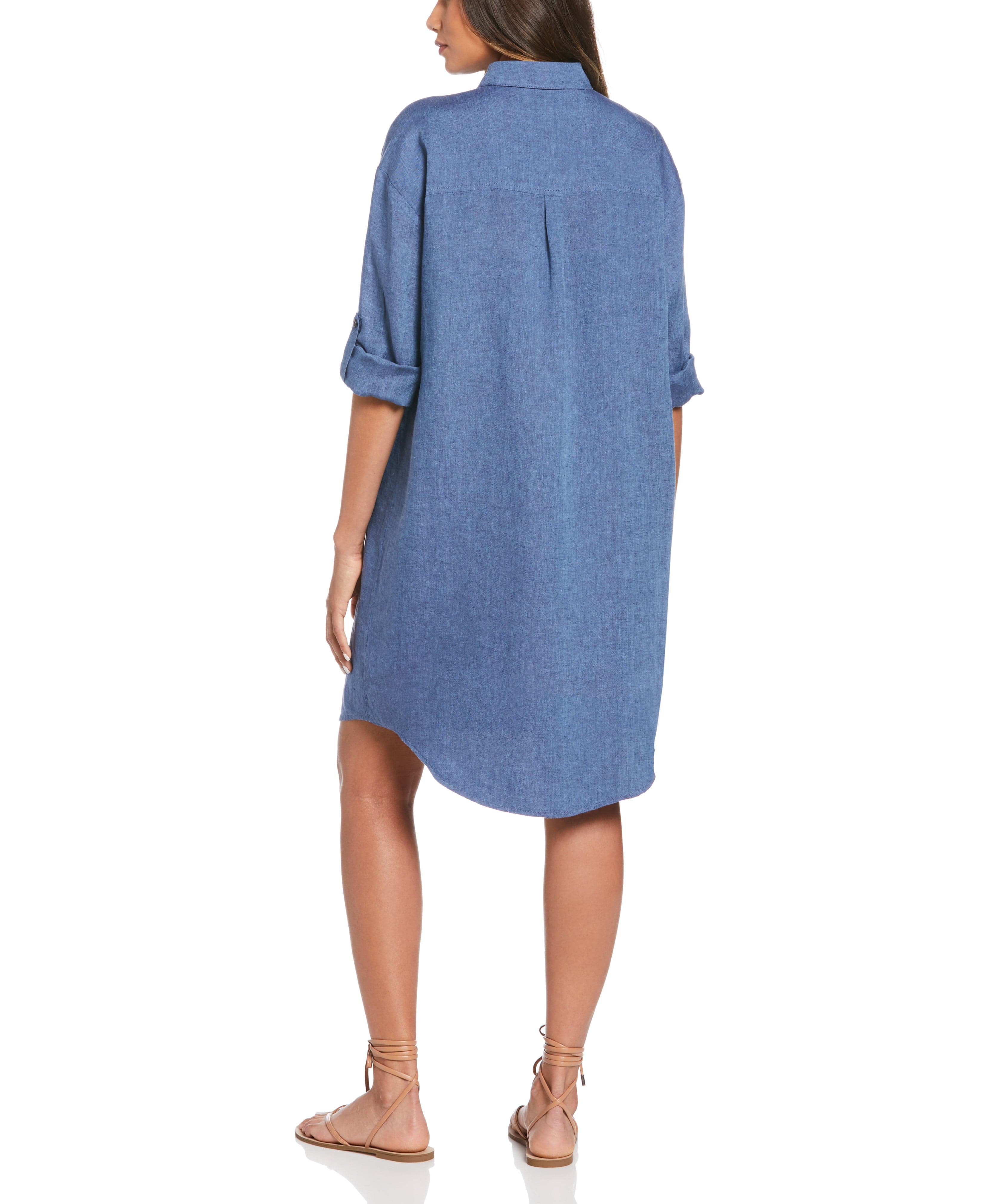 Cross-Dyed Linen Shirt Dress - Image 2