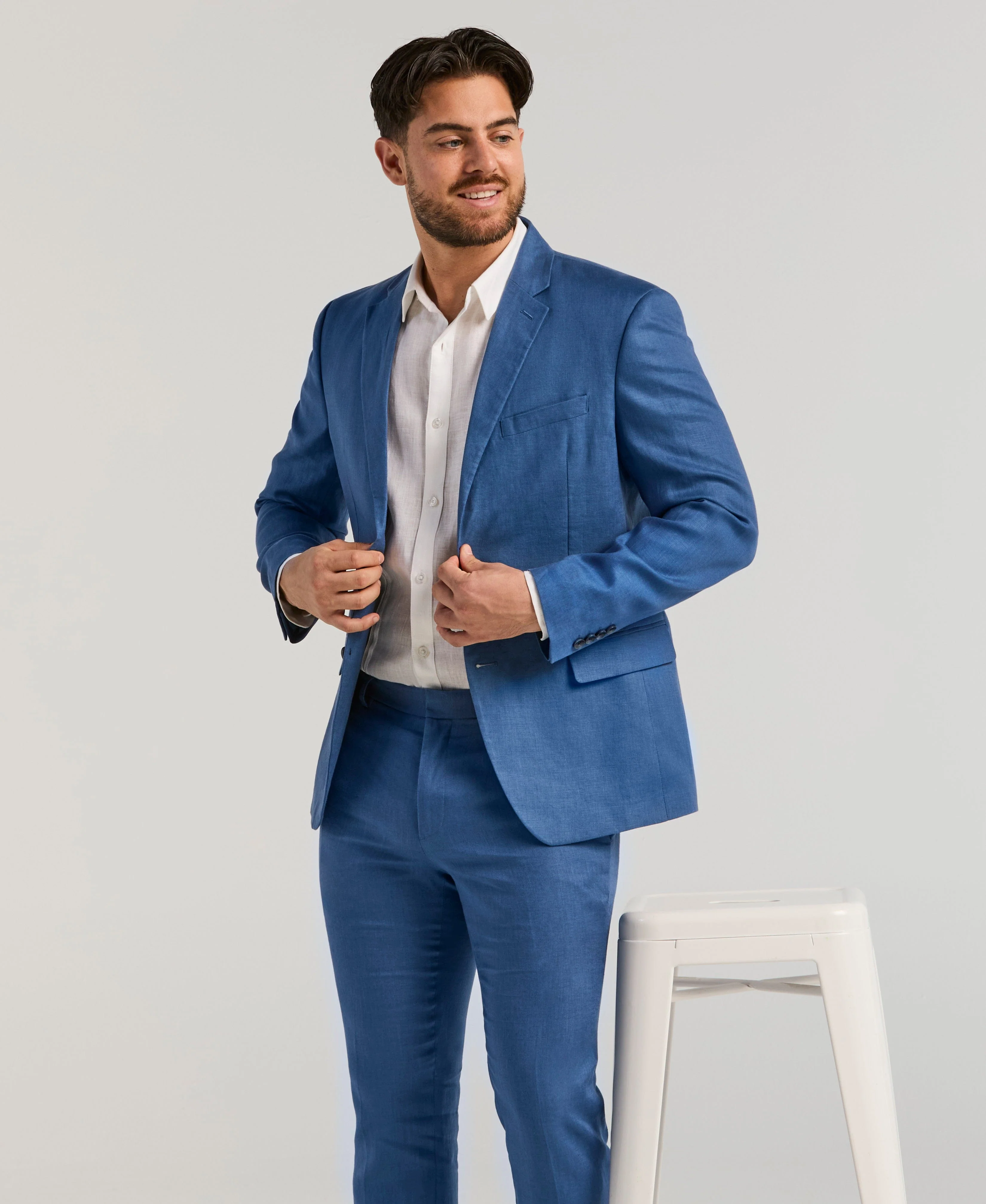 Delave Linen True Navy Suit Set - Image 5