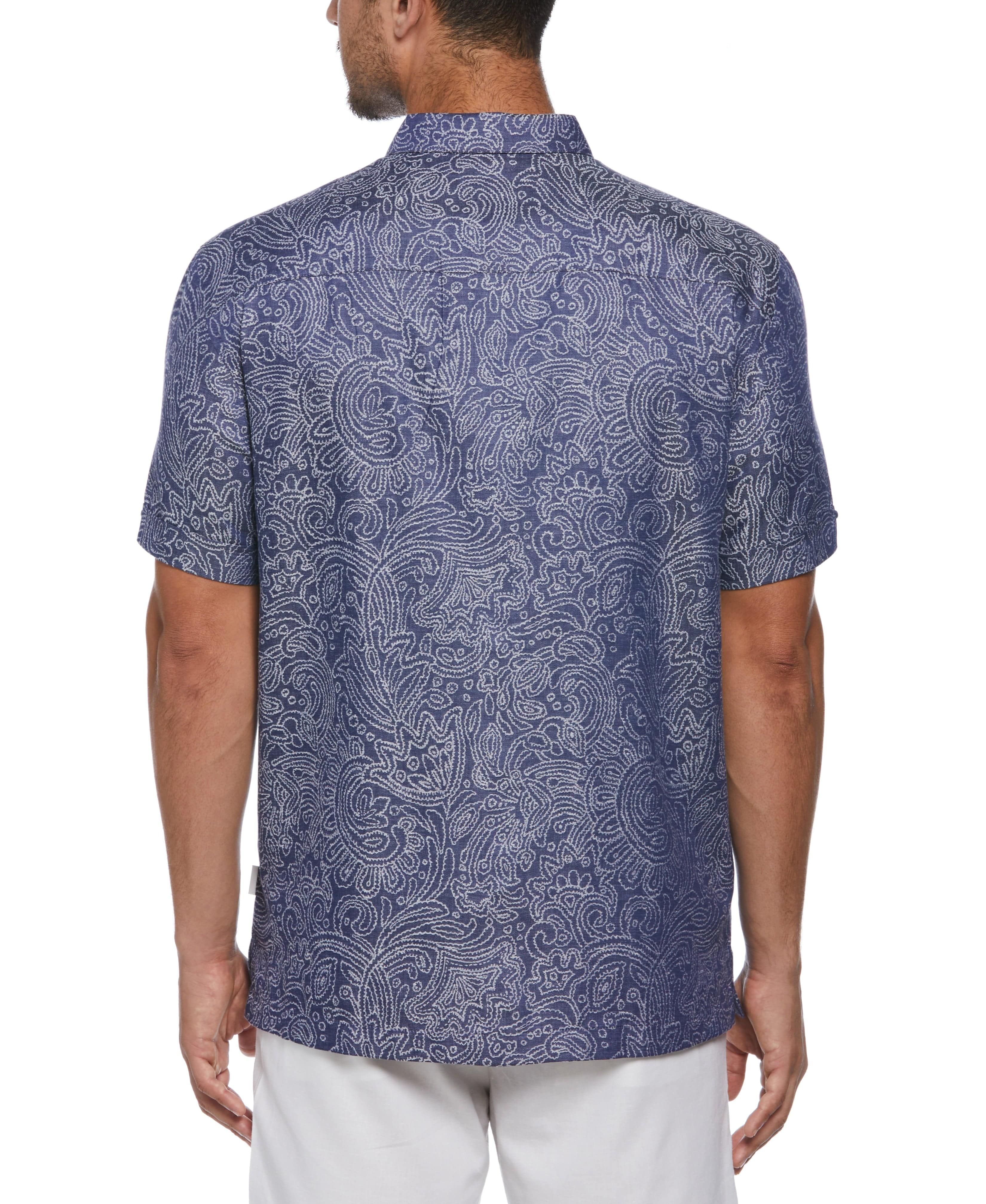 Jacquard Abstract Floral Paisley Print Shirt - Image 2