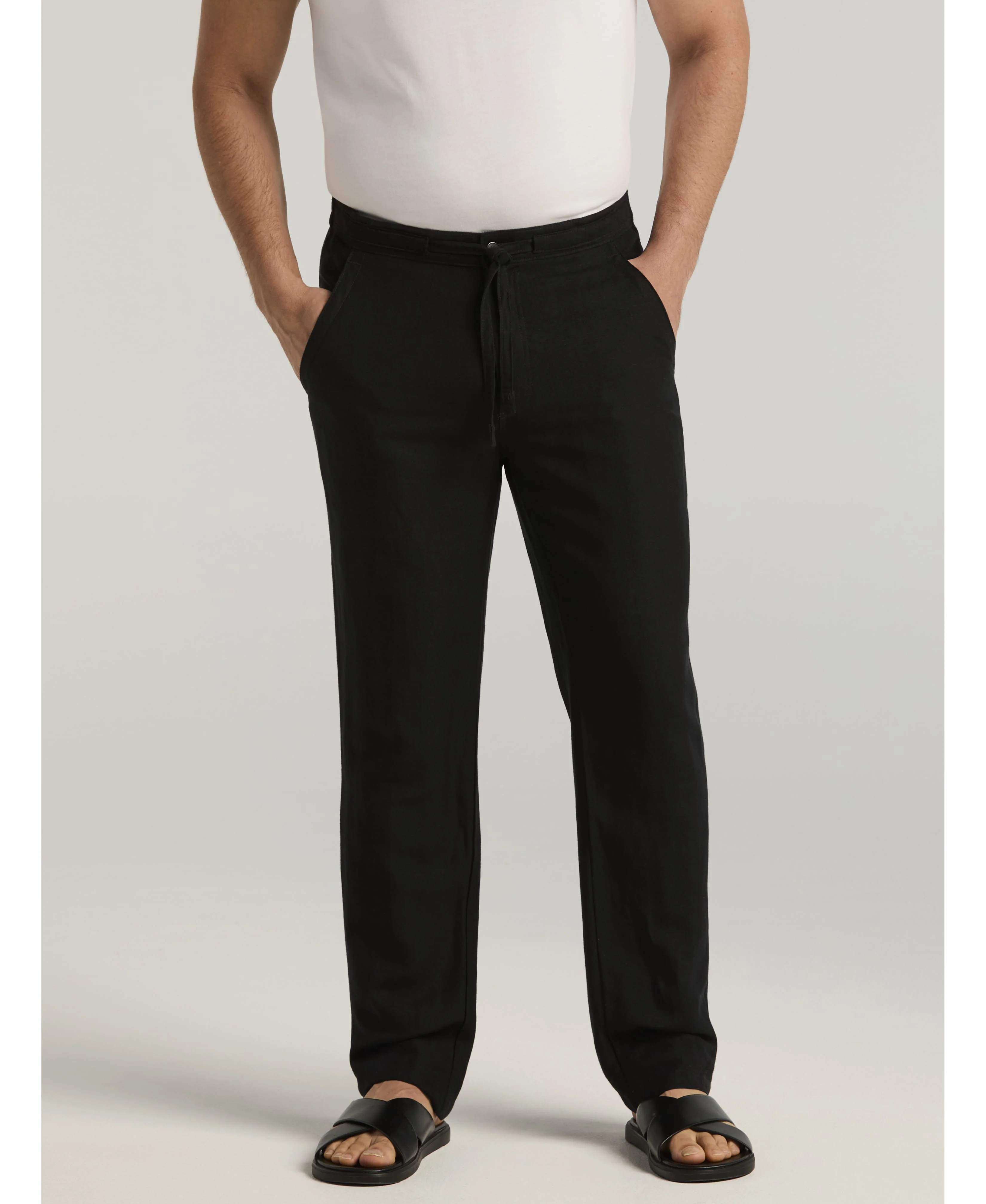 Linen-Blend Core Drawstring Pants - Image 11
