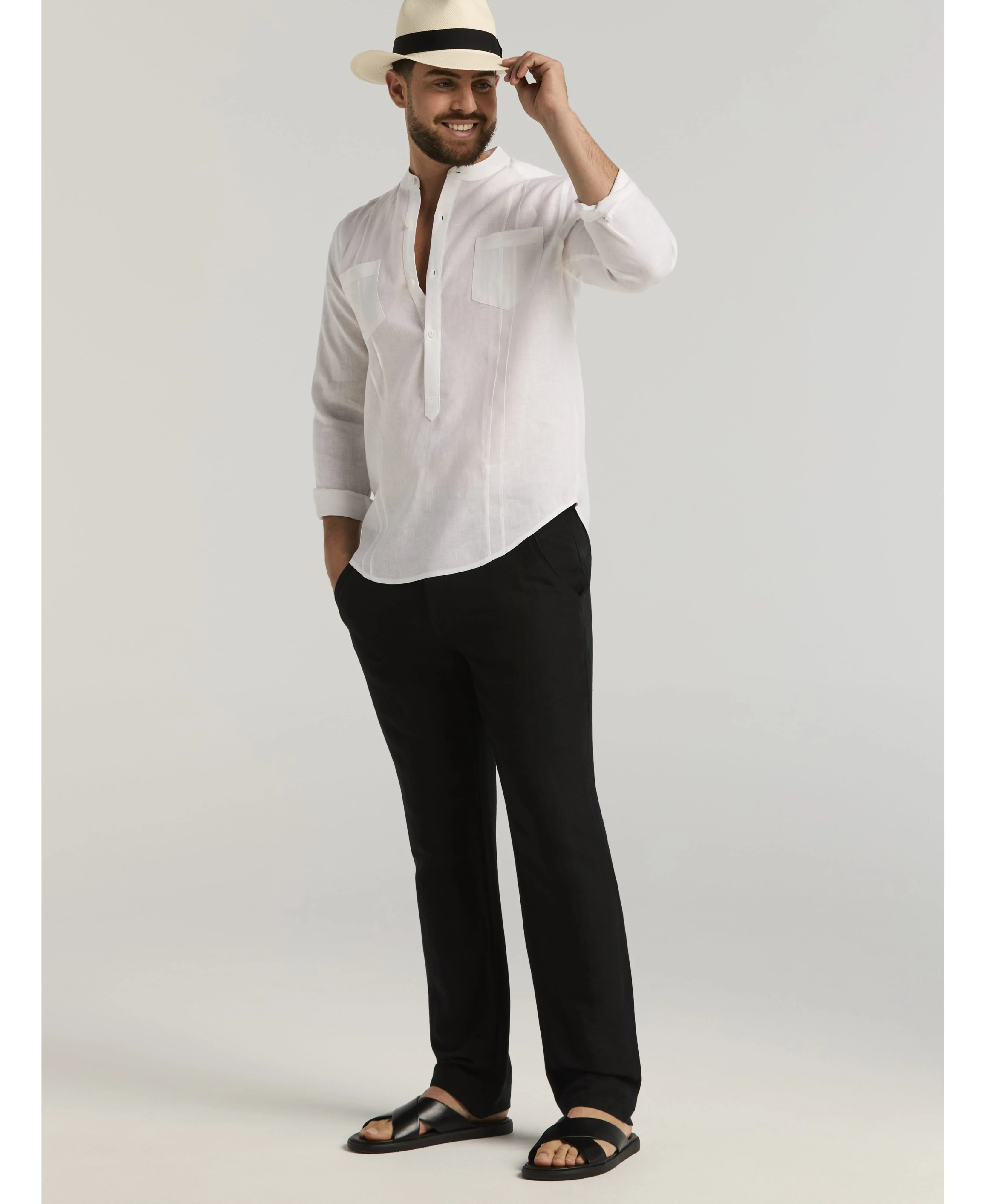 Linen-Blend Core Drawstring Pants - Image 13