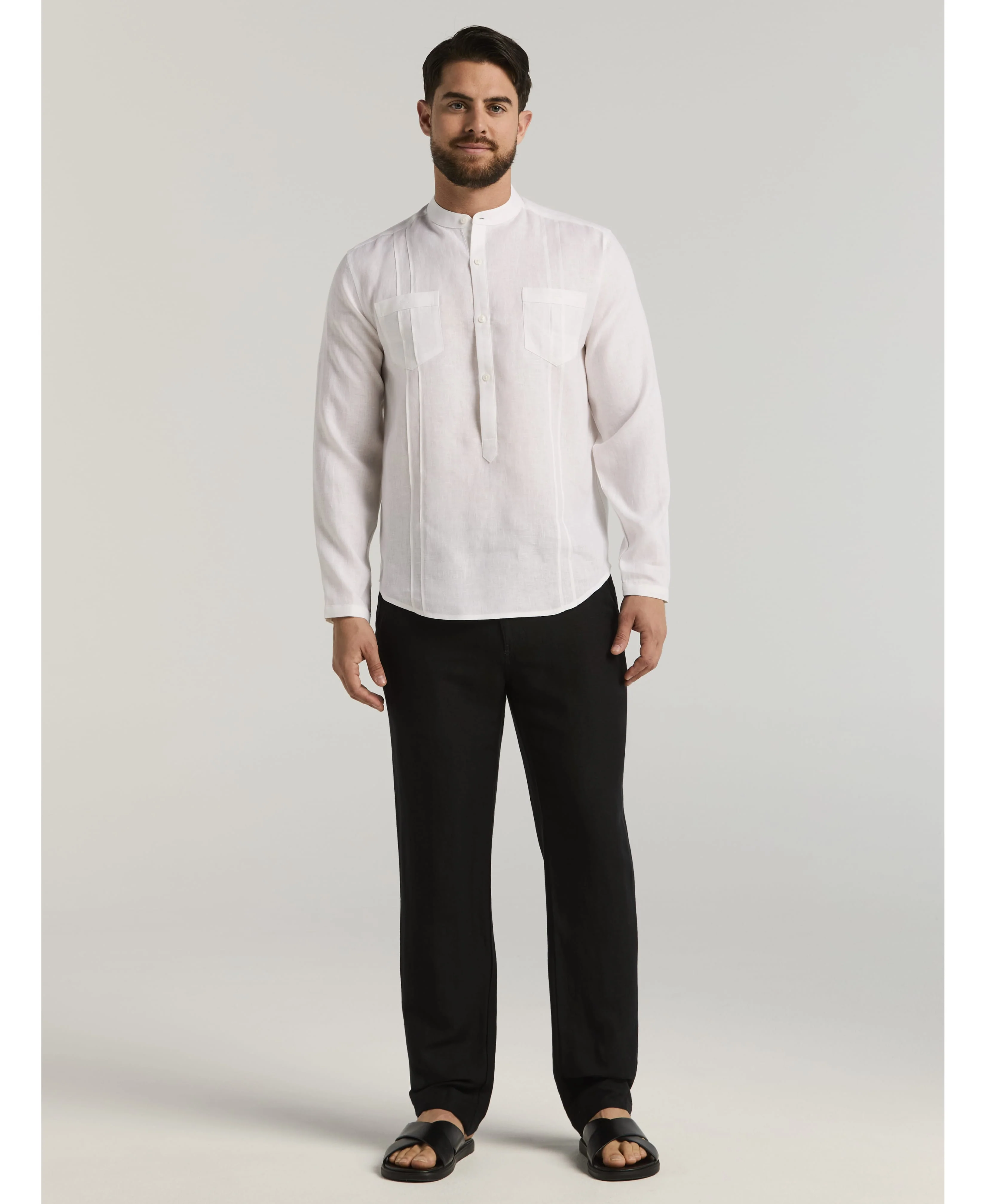 Linen-Blend Core Drawstring Pants - Image 15