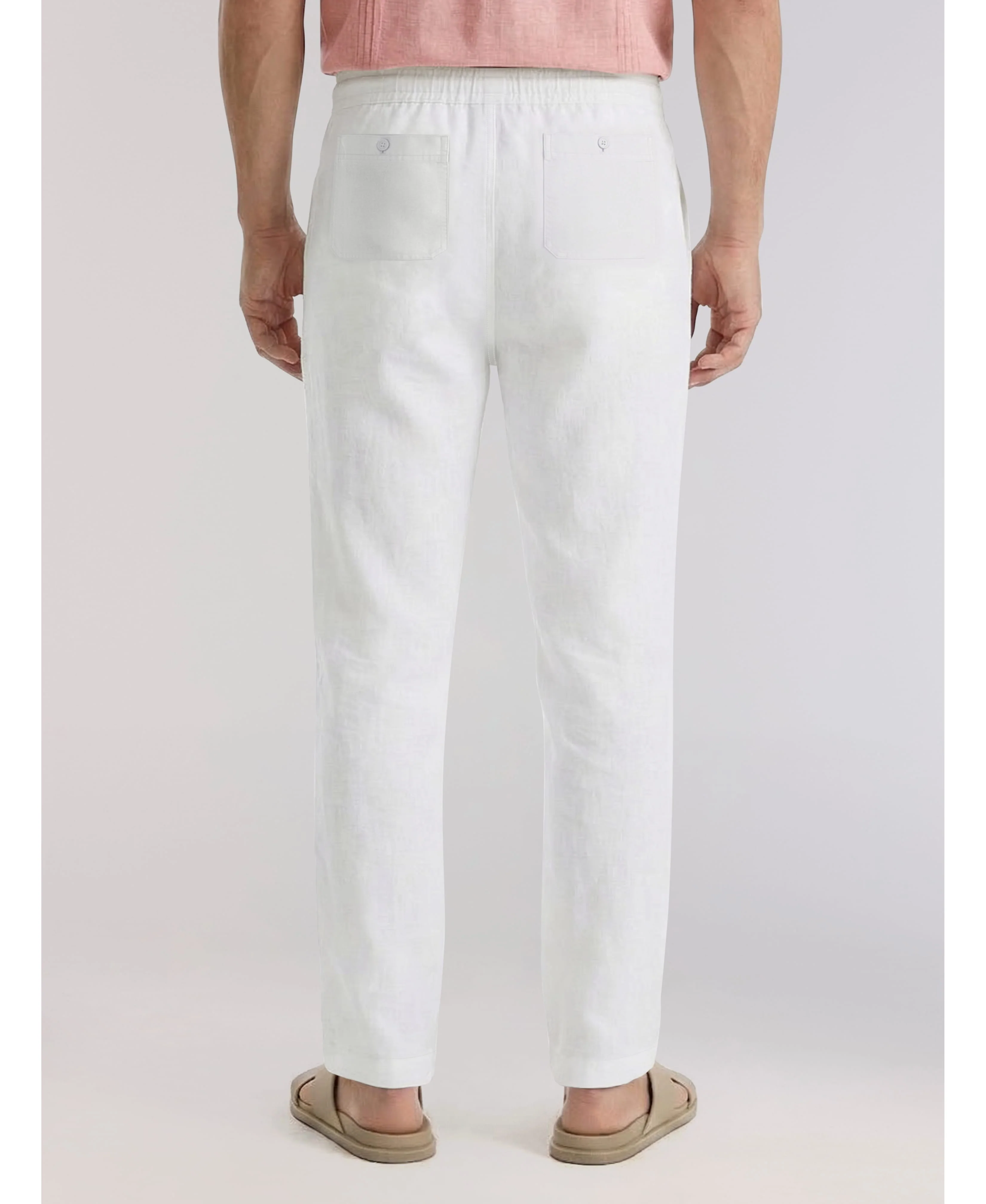 Linen-Blend Core Drawstring Pants - Image 17