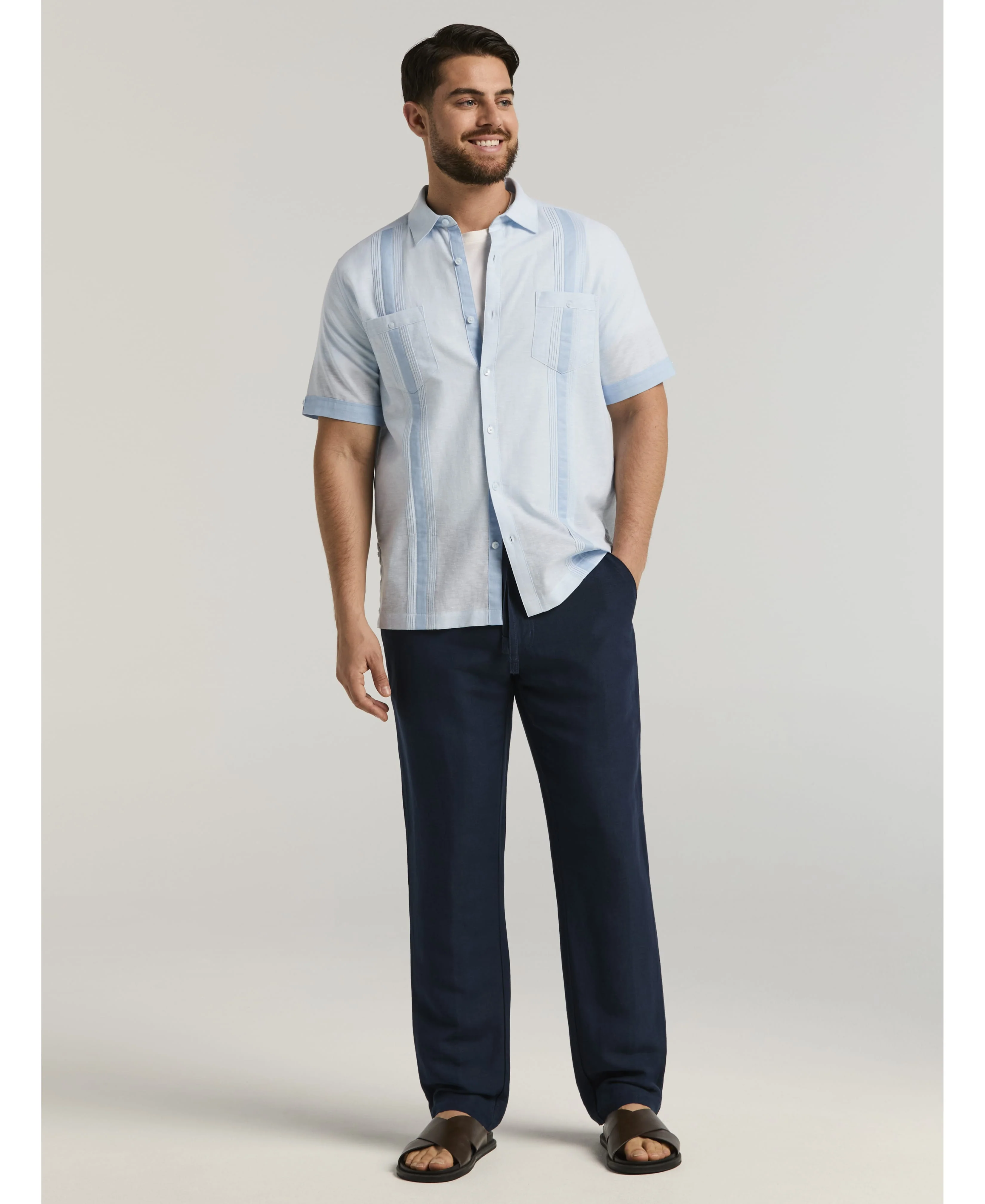 Linen-Blend Core Drawstring Pants - Image 23