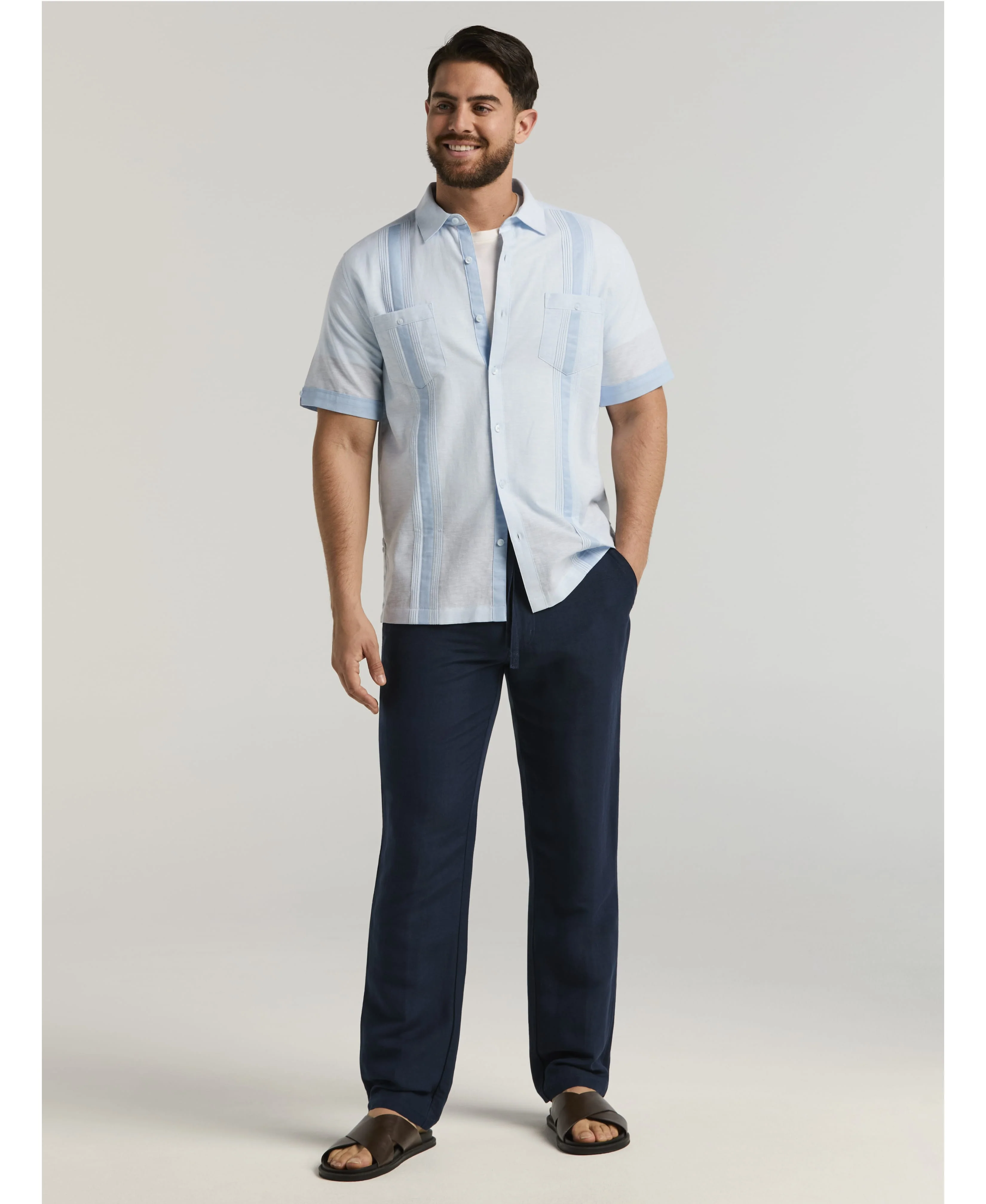 Linen-Blend Core Drawstring Pants - Image 25