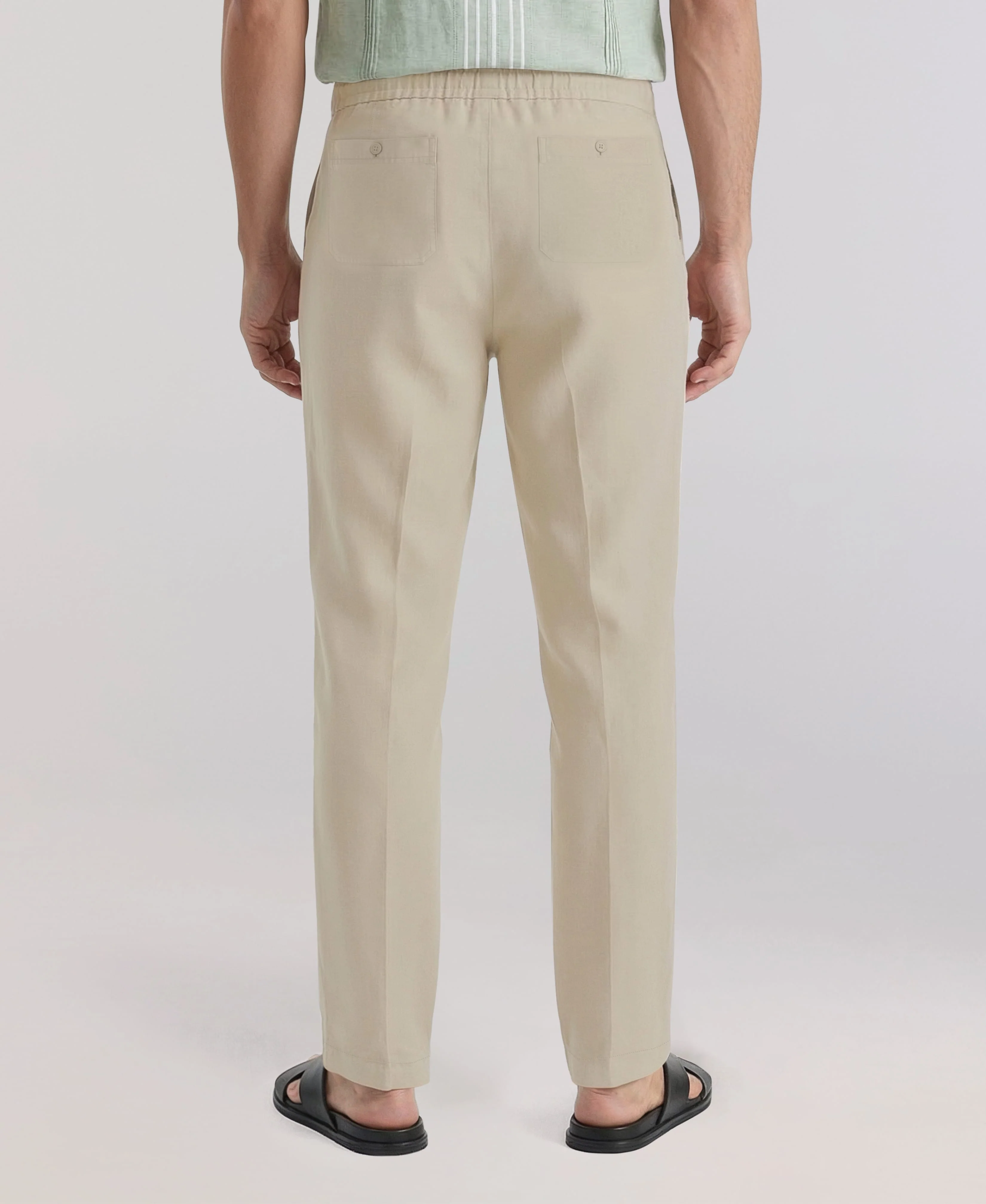 Linen-Blend Core Drawstring Pants - Image 27