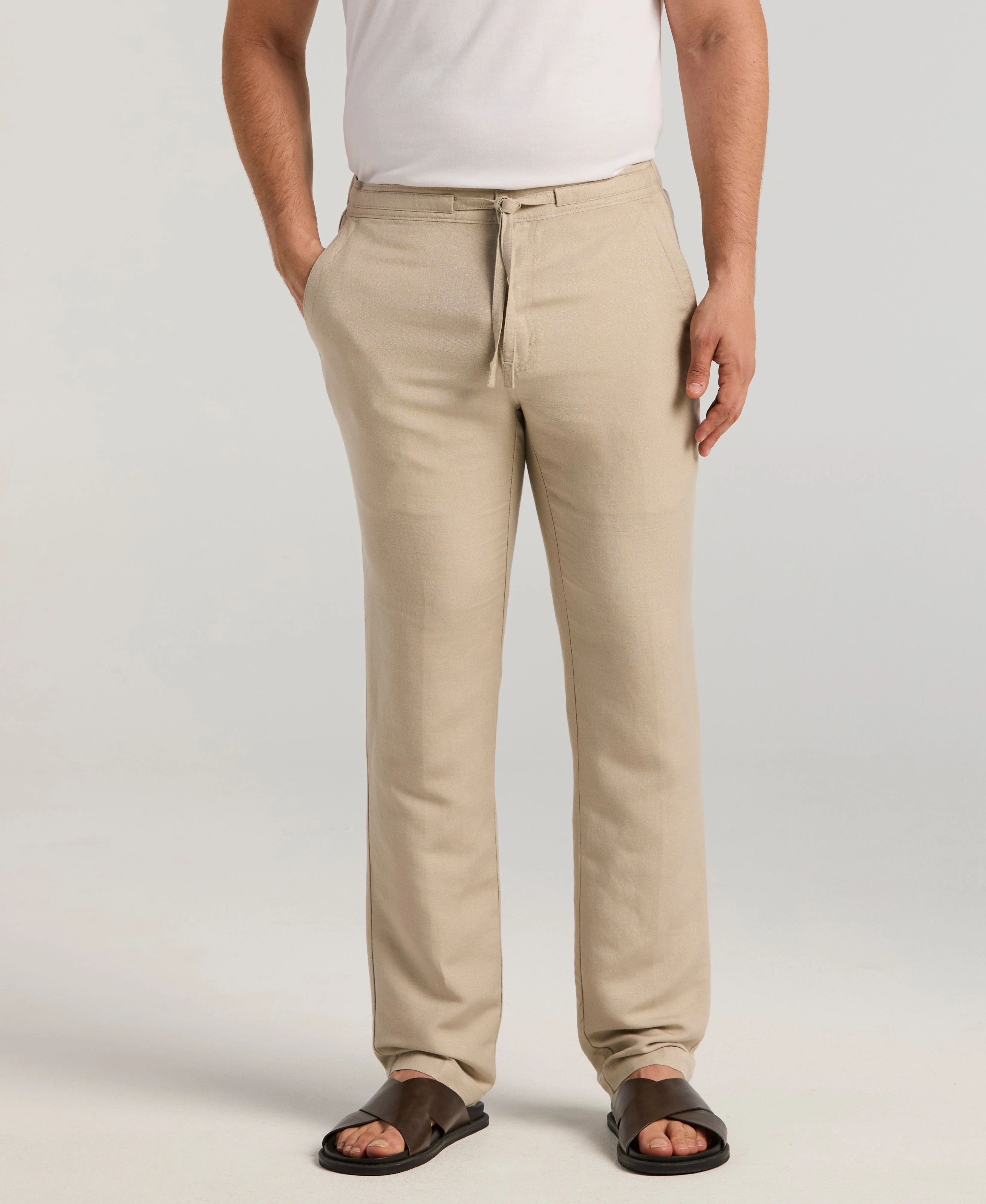 Linen-Blend Core Drawstring Pants - Image 49