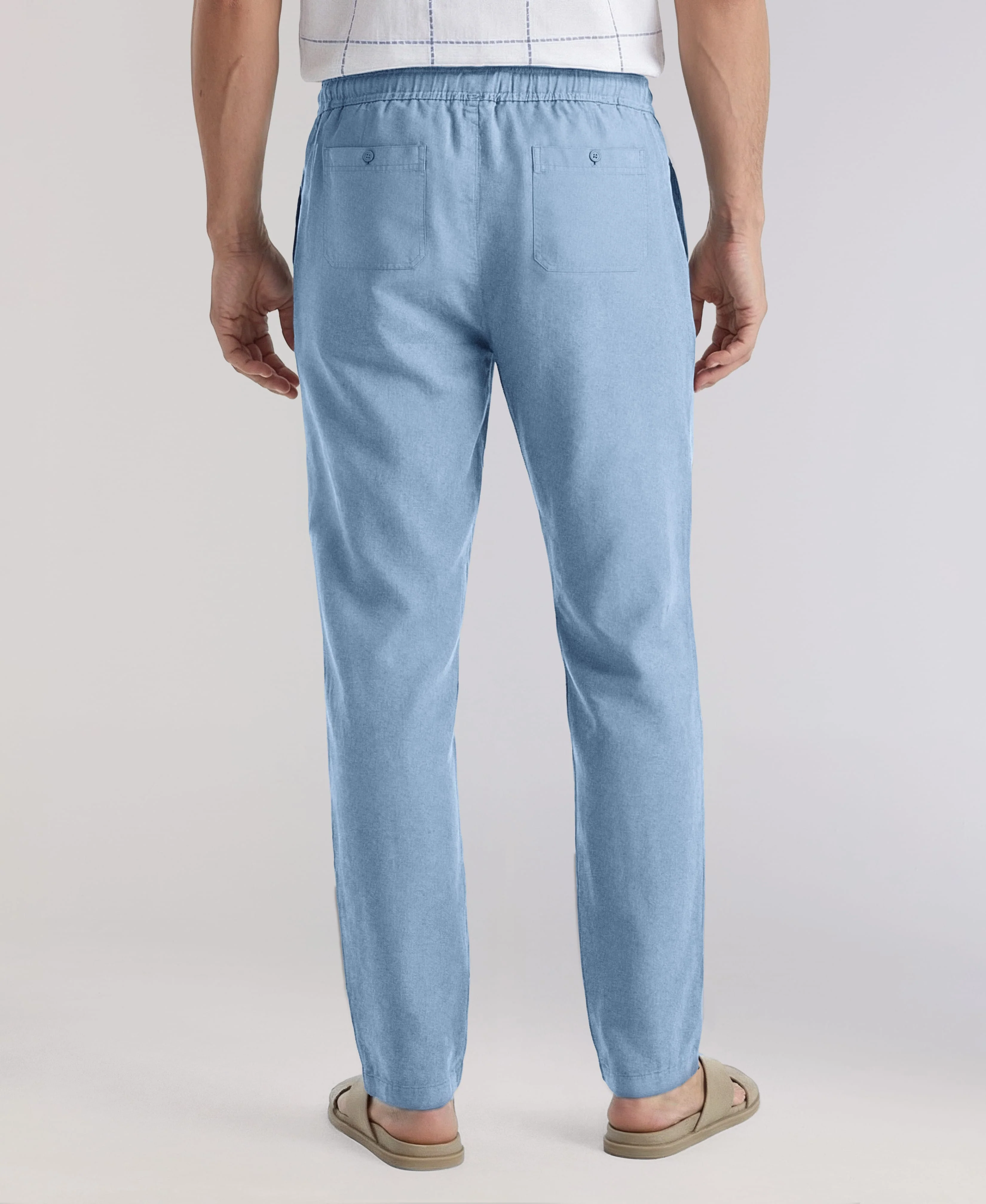 Linen-Blend Core Drawstring Pants - Image 7