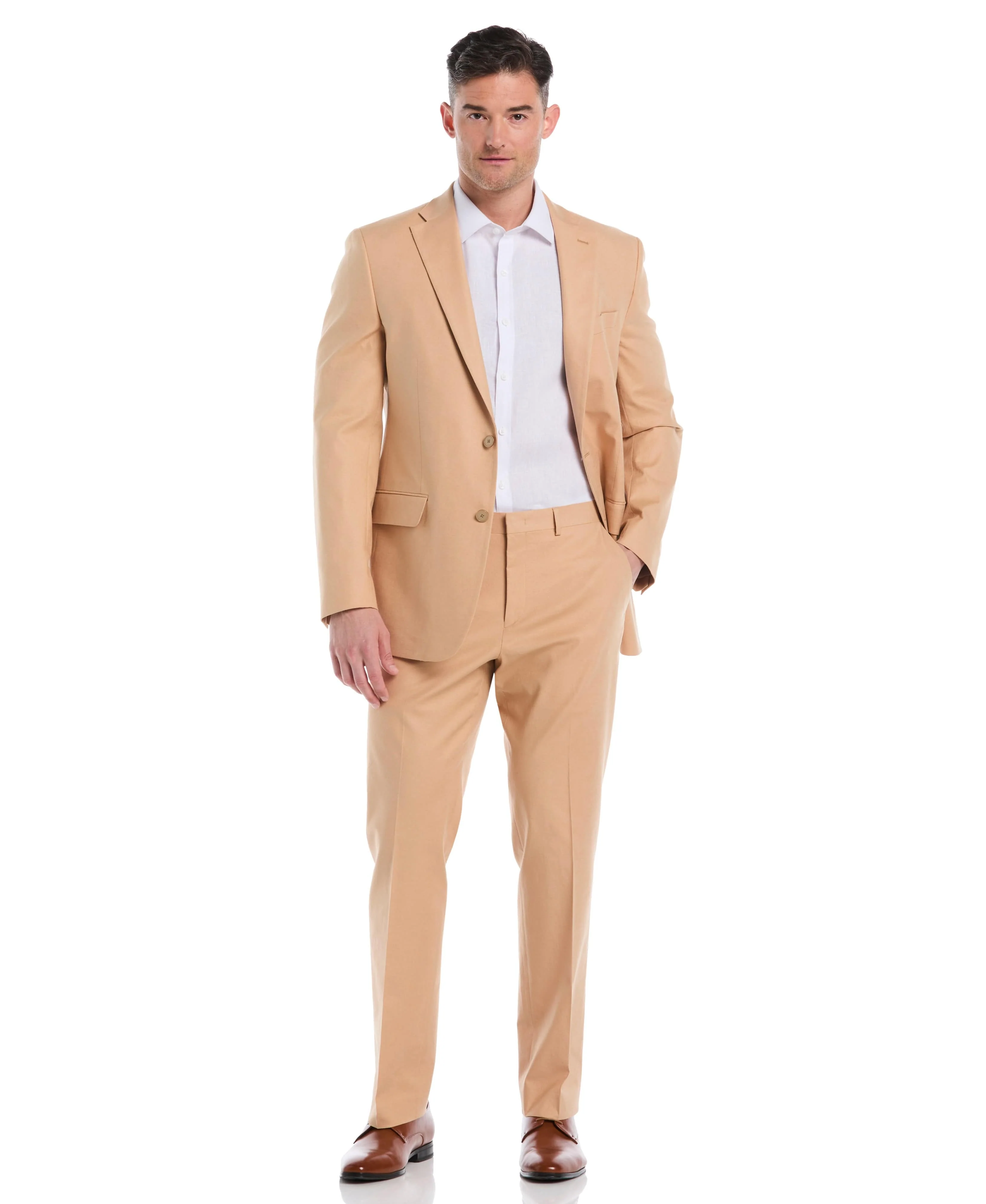 Flat Front Linen-Blend Pants - Image 8