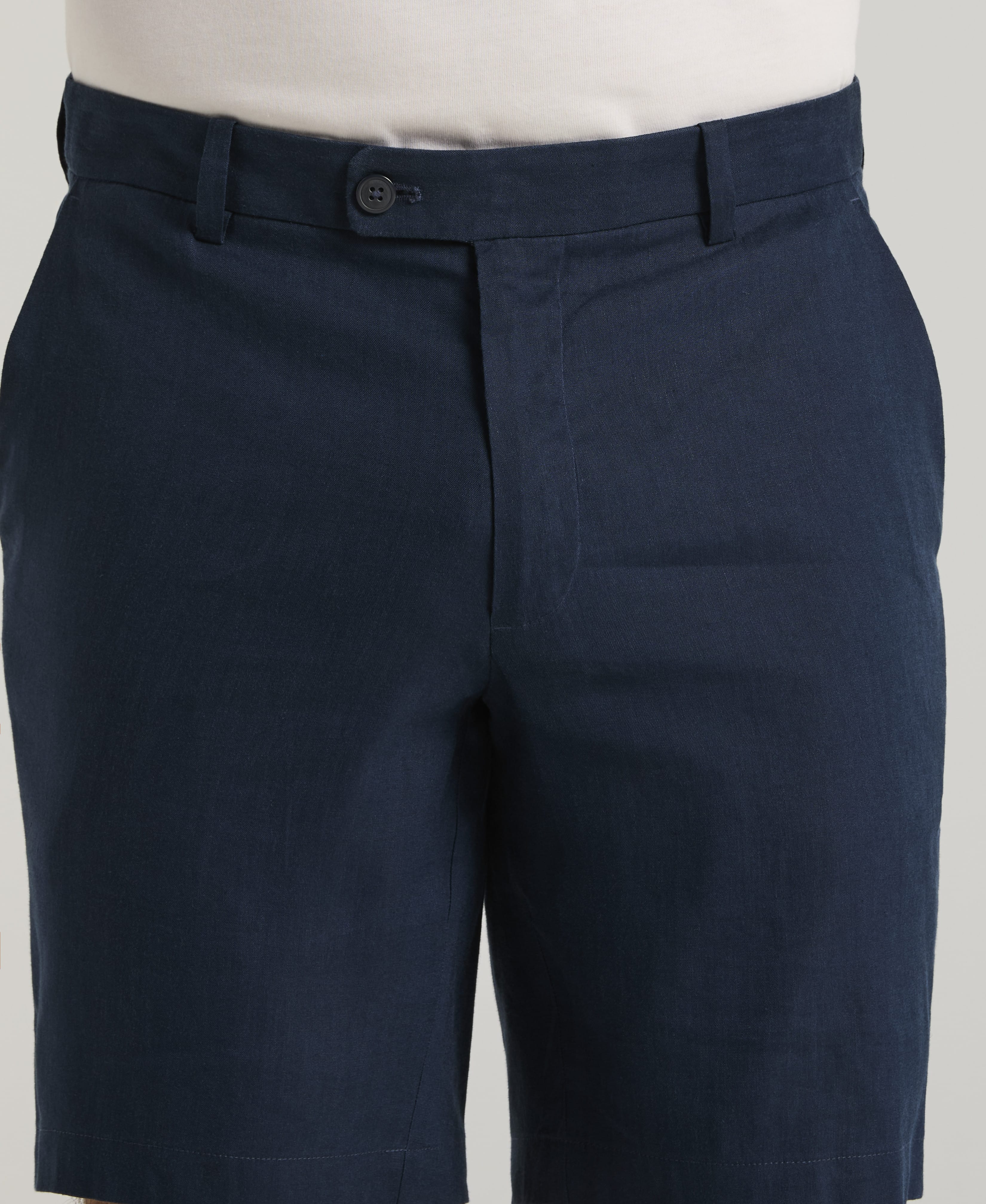 Linen-Blend Stretch Flat-Front Shorts - Image 13