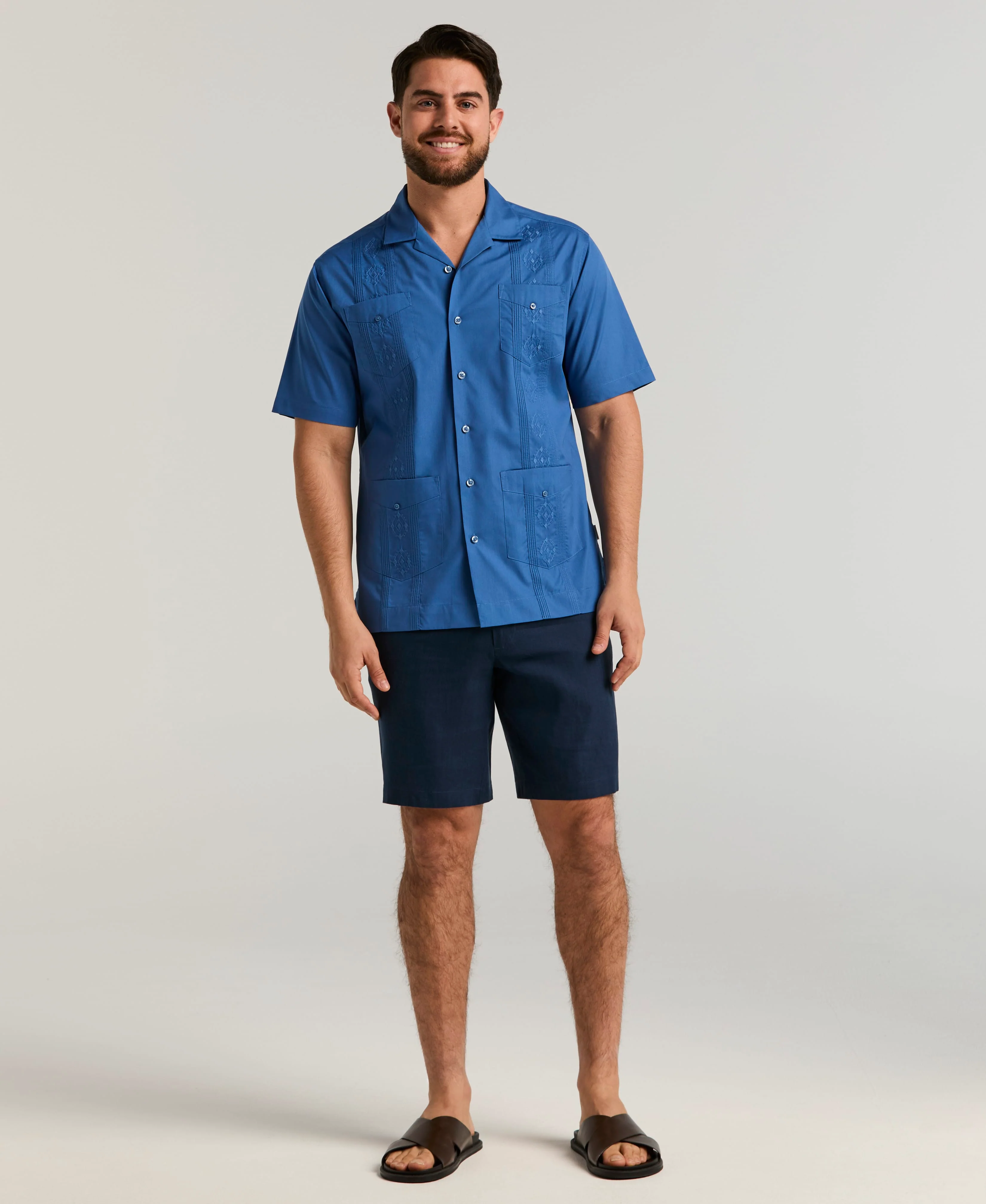 Linen-Blend Stretch Flat-Front Shorts - Image 14