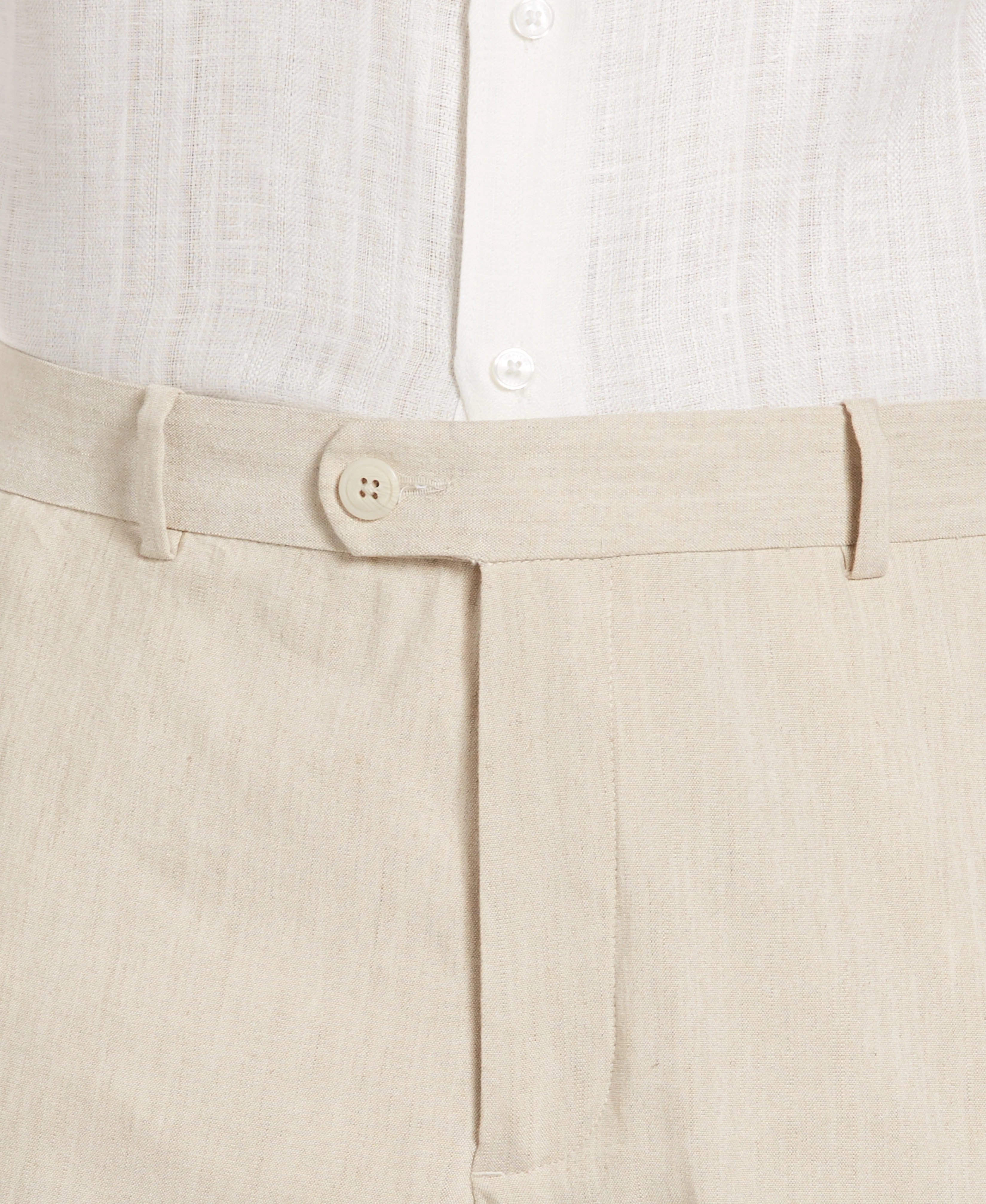 Linen-Blend Stretch Flat-Front Shorts - Image 21