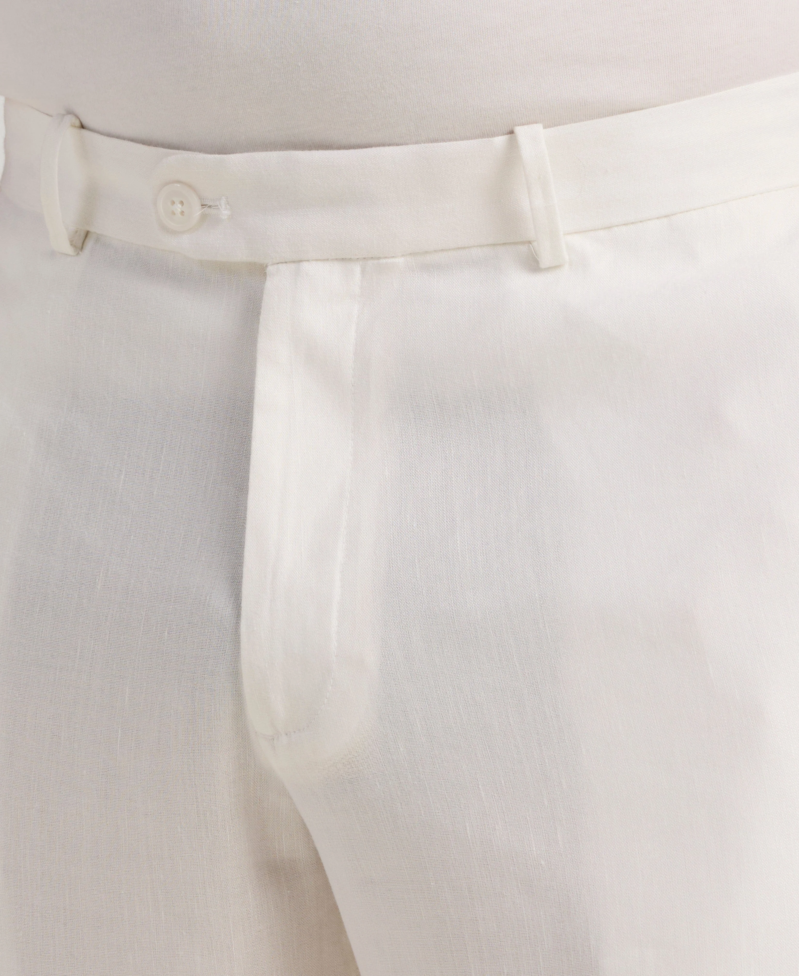 Linen-Blend Stretch Flat-Front Shorts - Image 8