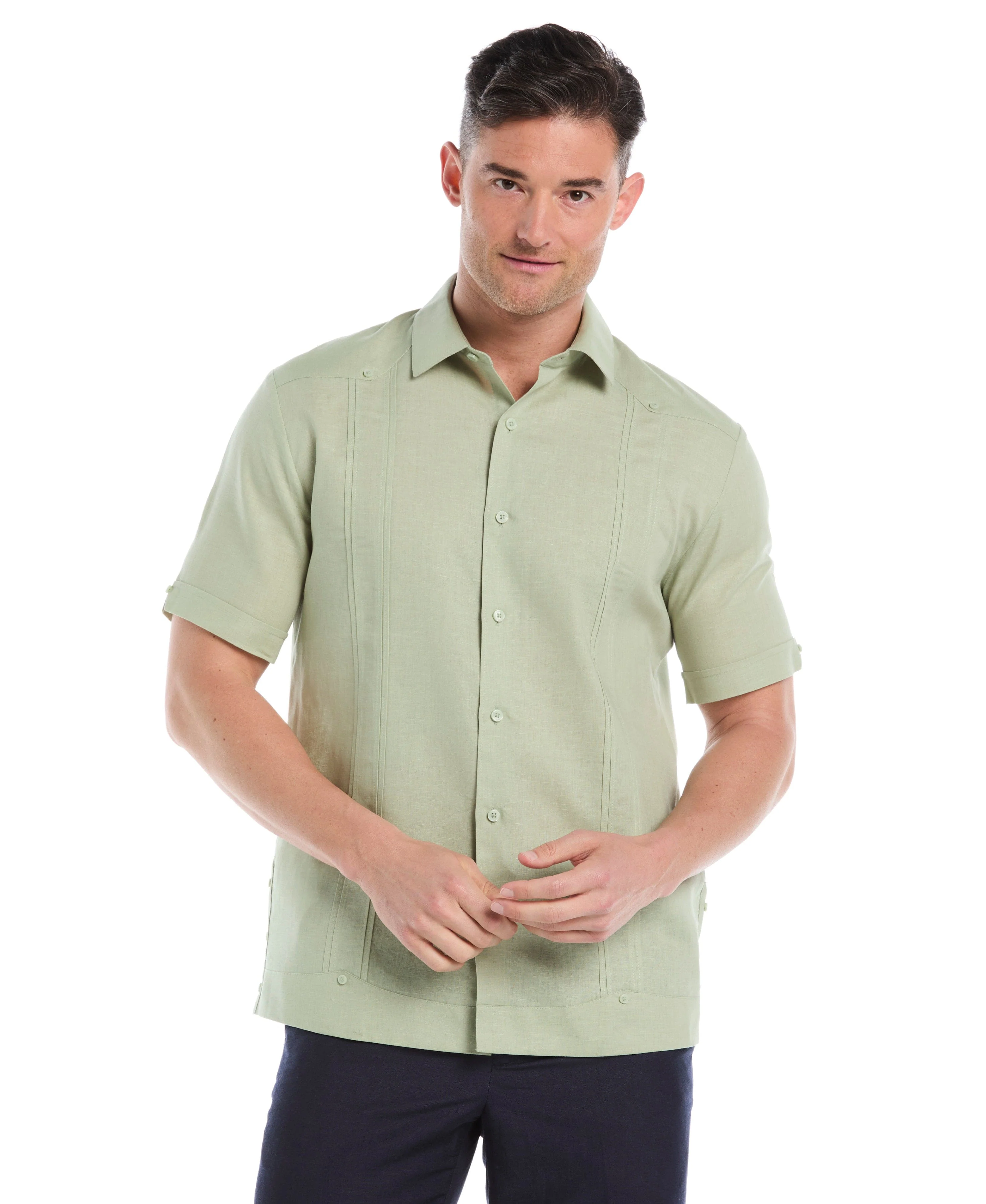 No-Pocket Linen-Blend Guayabera - Image 23