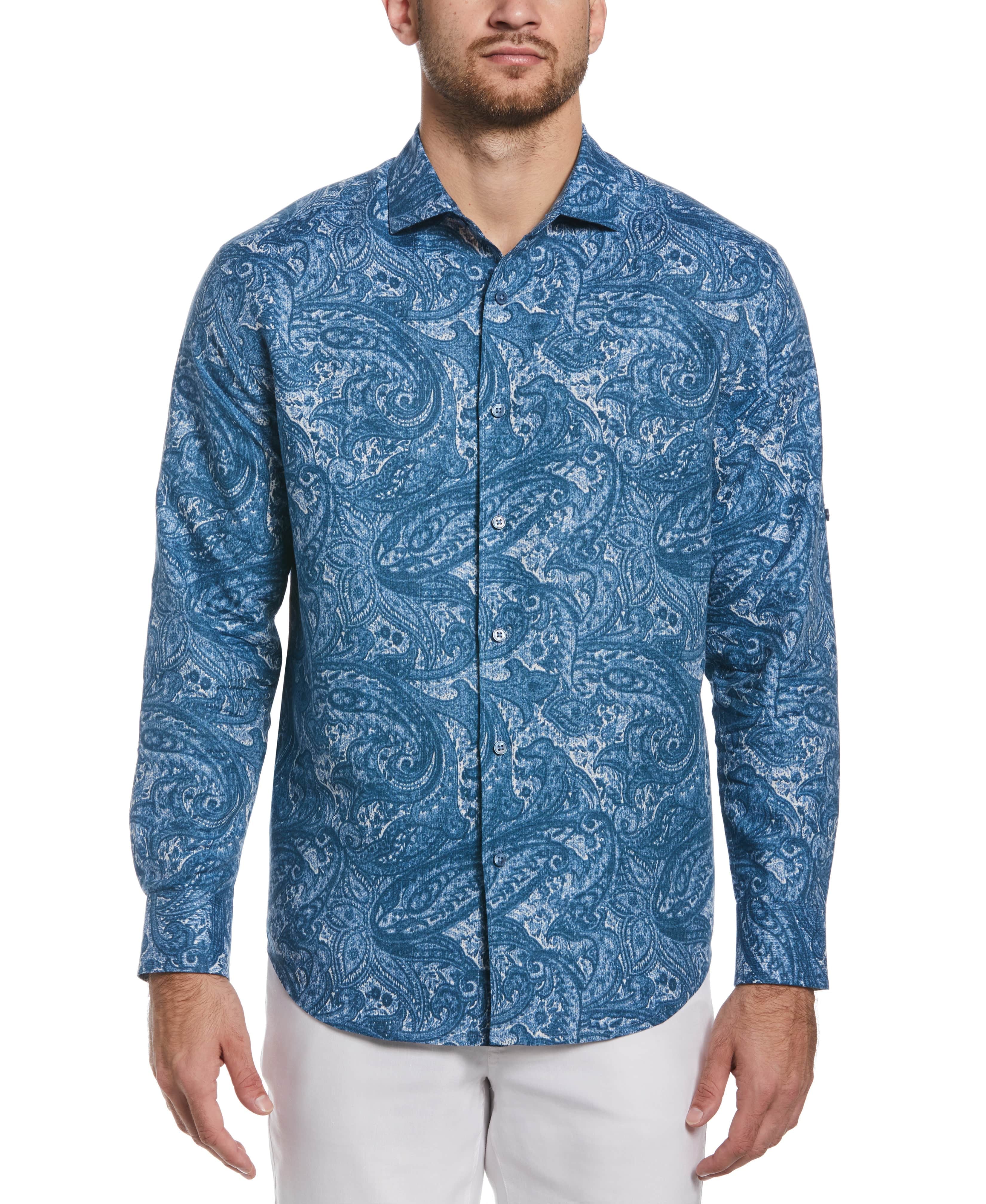 Linen Blend Paisley Print Shirt - Image 4
