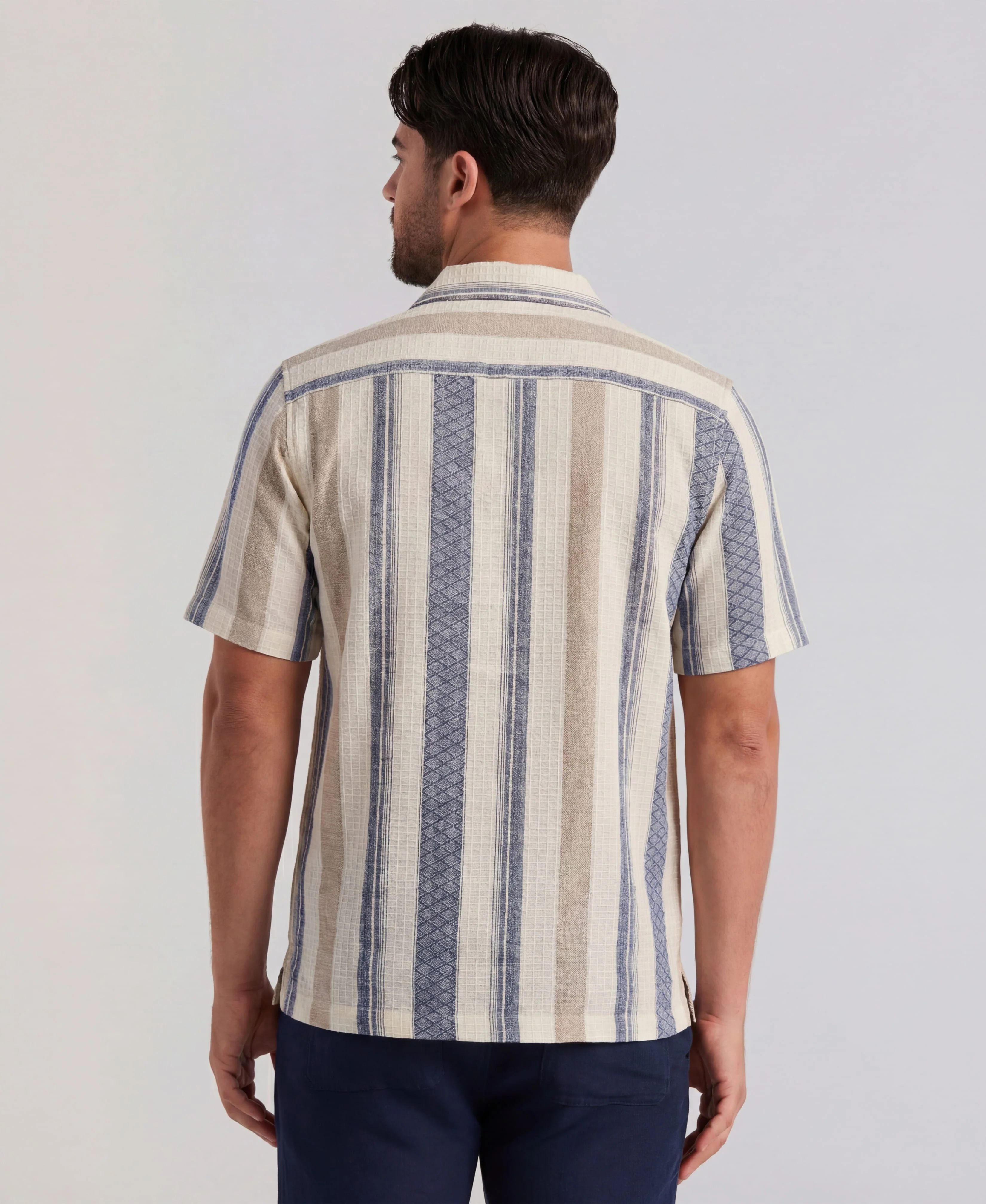 Cabana Stripe Dobby Linen-Blend Shirt - Image 2