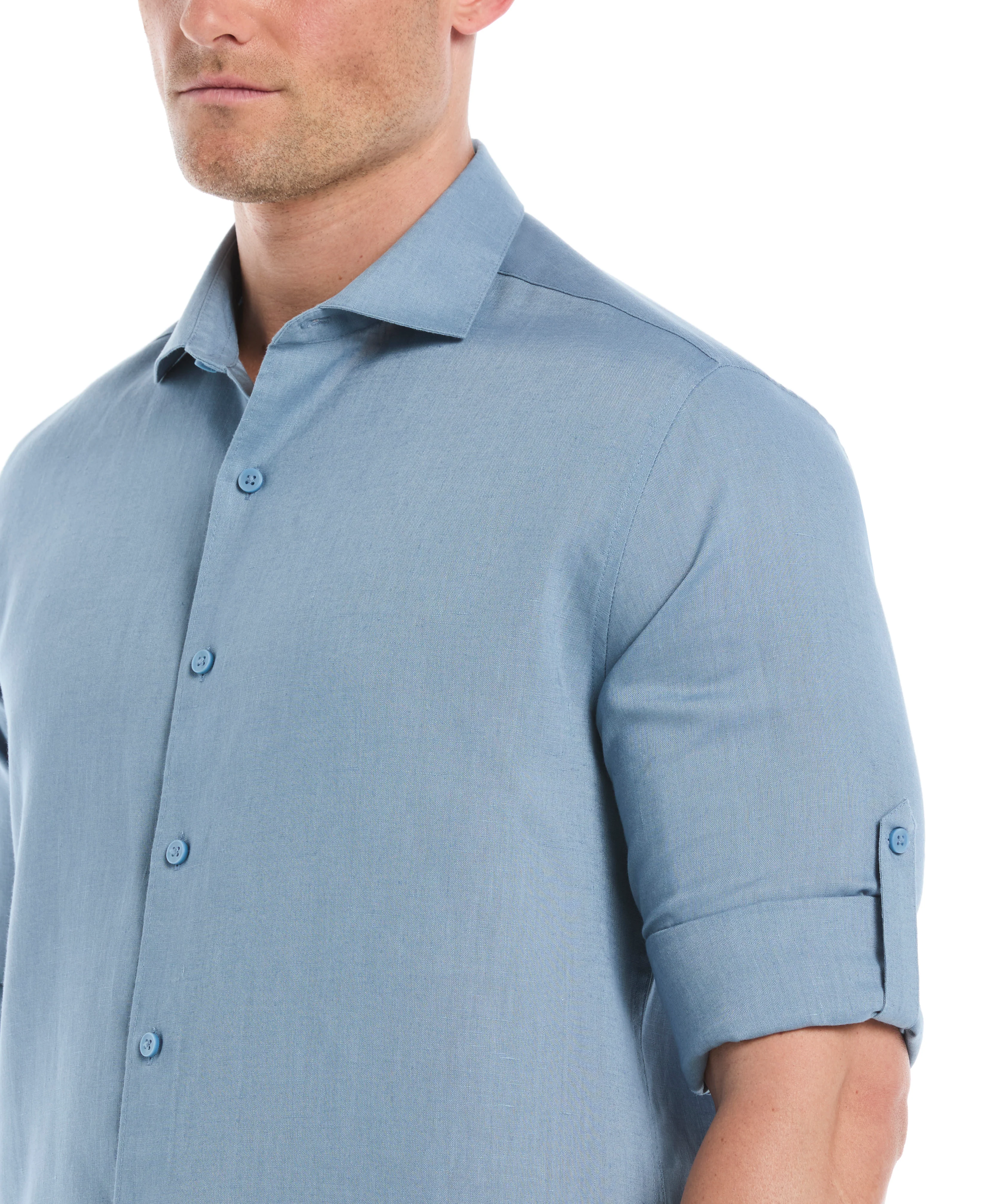 Travelselect™ Linen-Blend Rolled Sleeve Shirt - Image 21