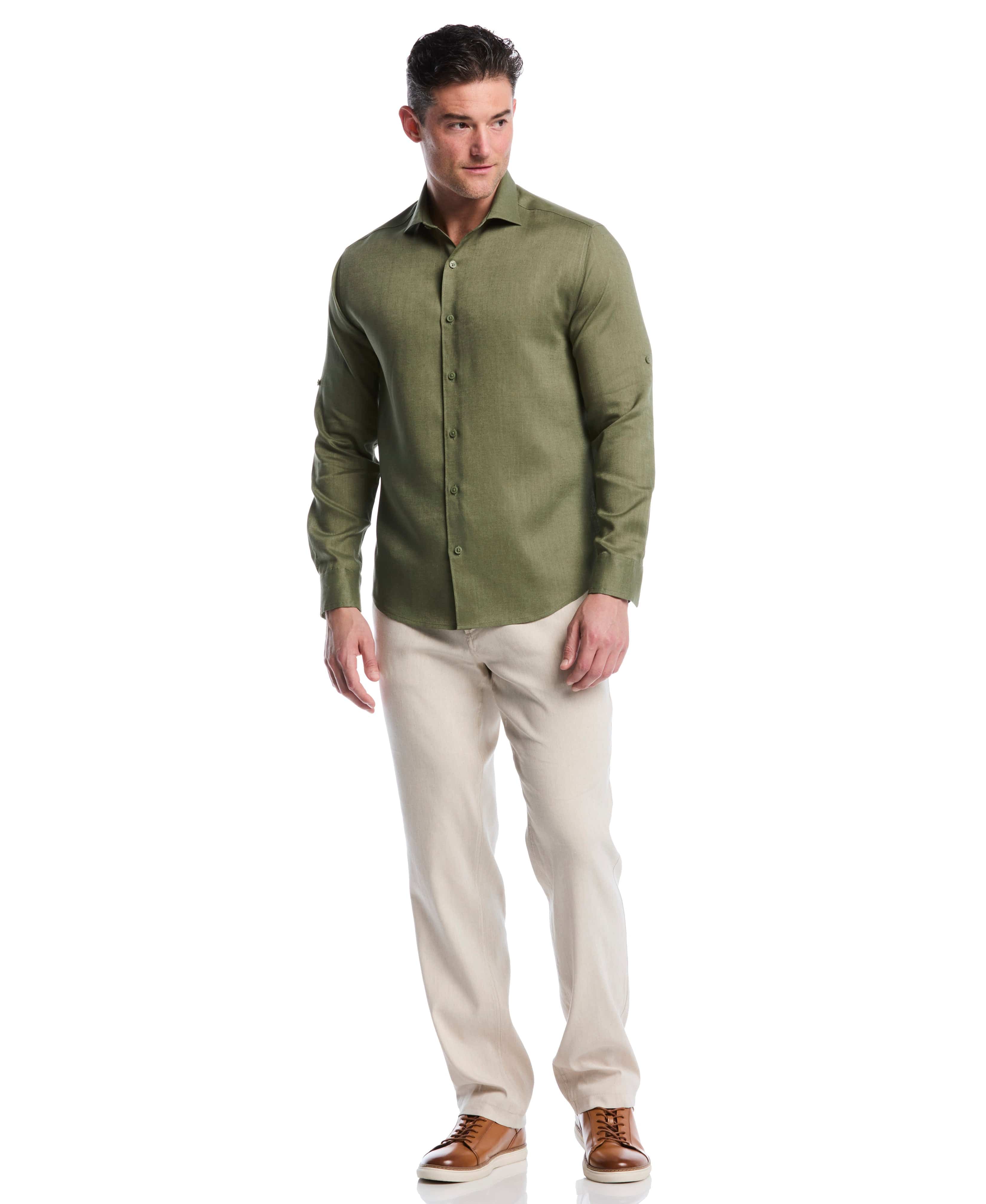 Travelselect™ Linen-Blend Rolled Sleeve Shirt - Image 42