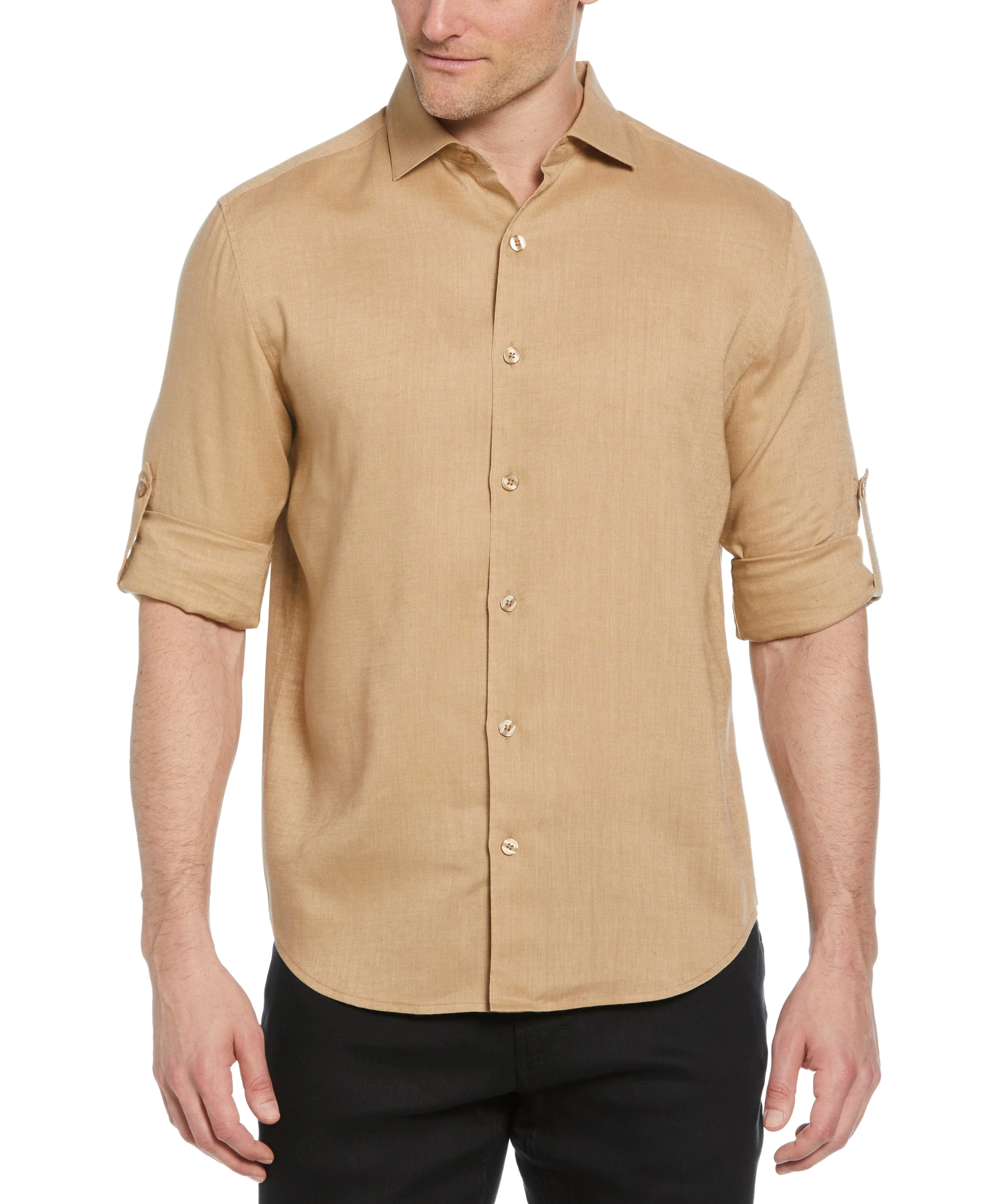 Travelselect™ Linen-Blend Rolled Sleeve Shirt - Image 55