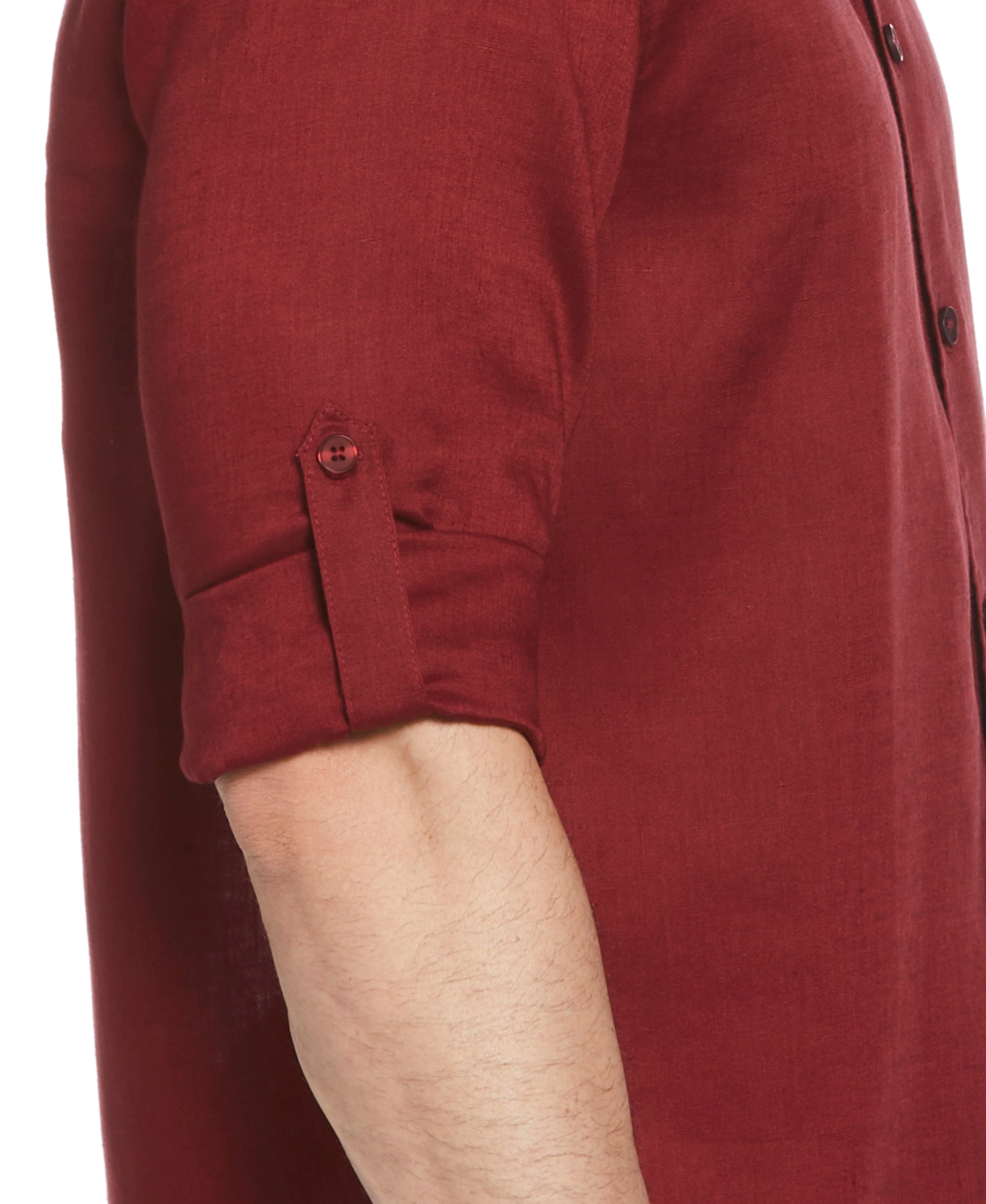 Travelselect™ Linen-Blend Rolled Sleeve Shirt - Image 61