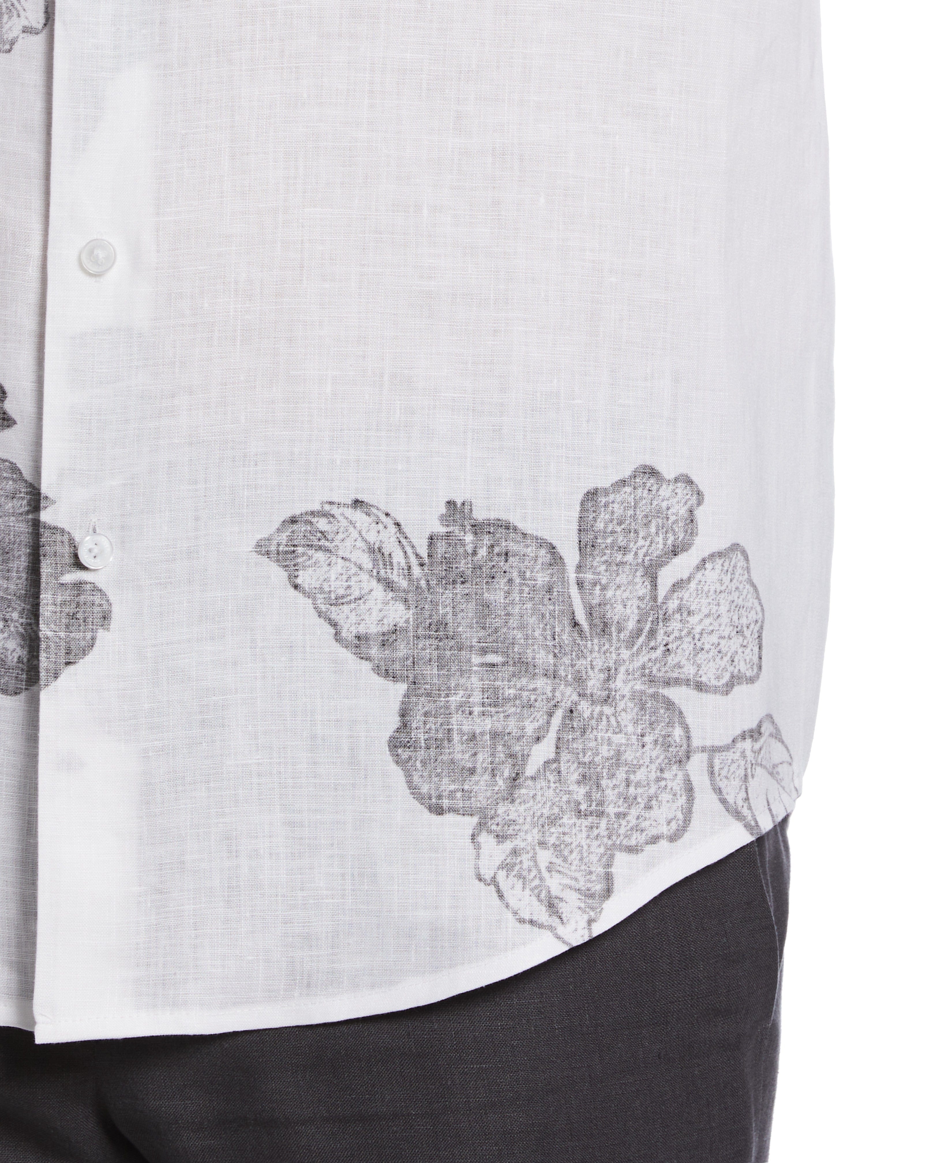 Linen Engineered Floral Print Shirt - Image 3