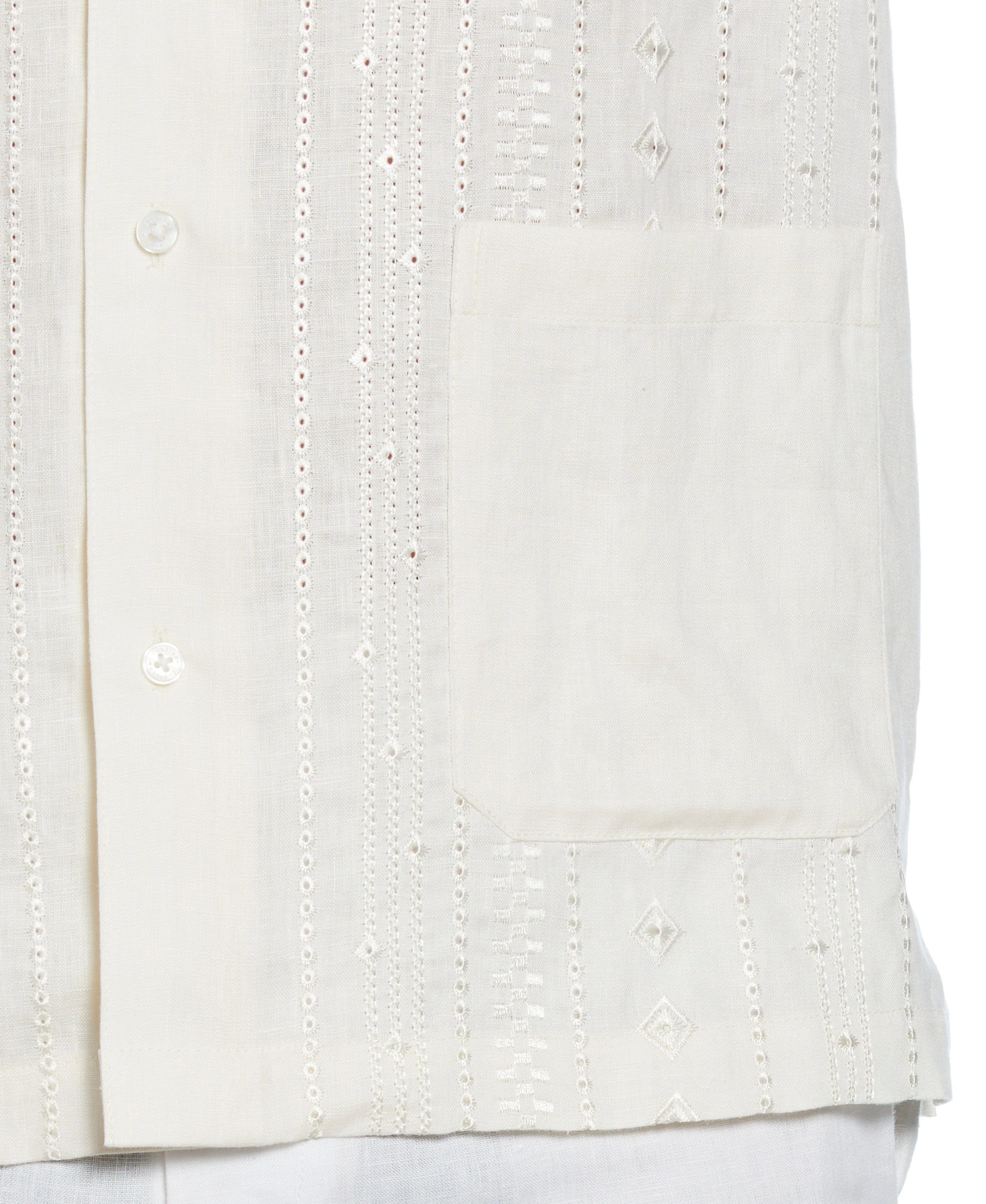 Eyelet Panel Linen Guayabera - Image 4