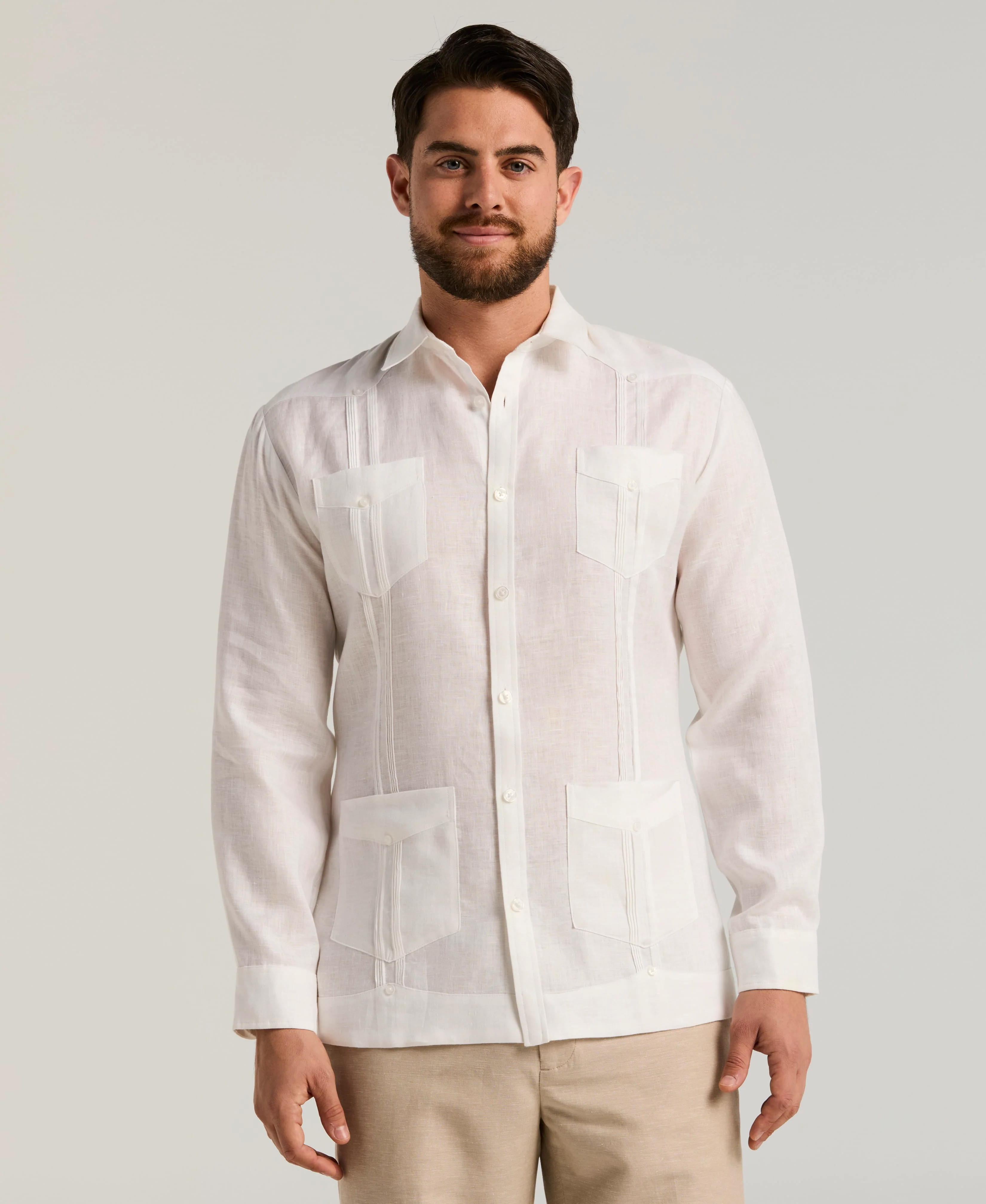100% Linen Classic Guayabera Shirt - Long Sleeve - Image 7