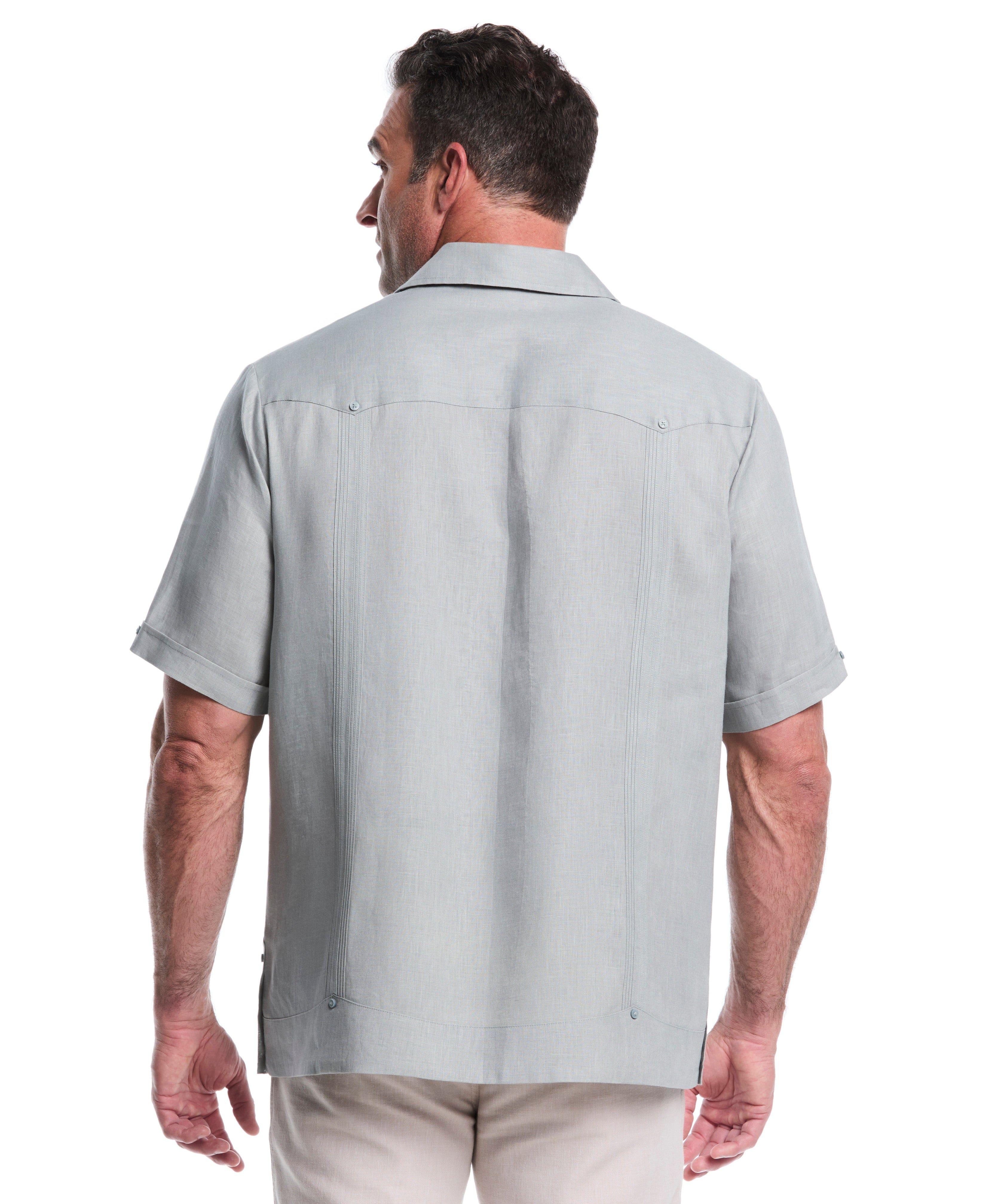 Big & Tall 100% Linen Classic Guayabera Shirt - Short Sleeve - Image 10