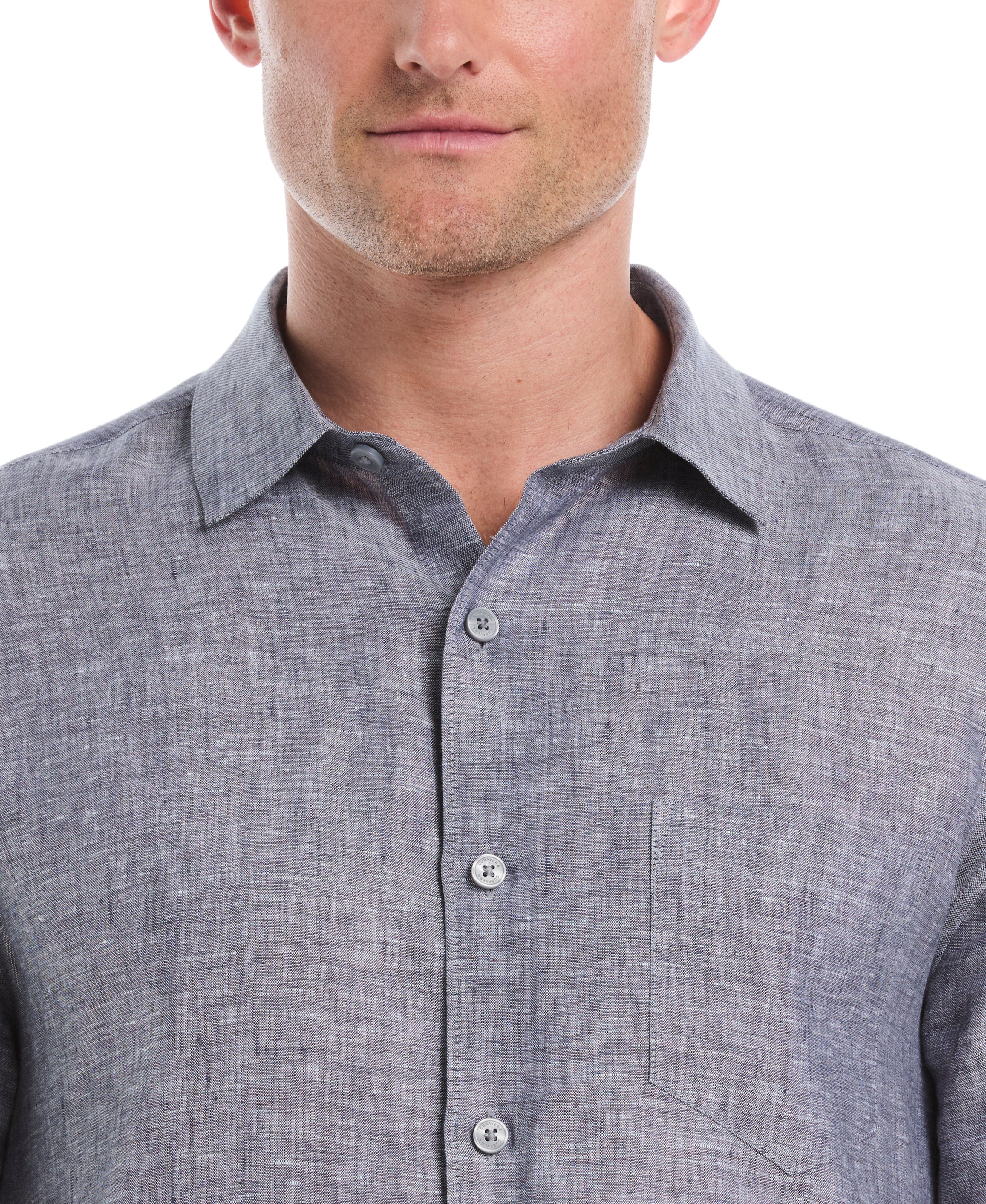 Classic Two-Tone Linen Shirt - Image 29