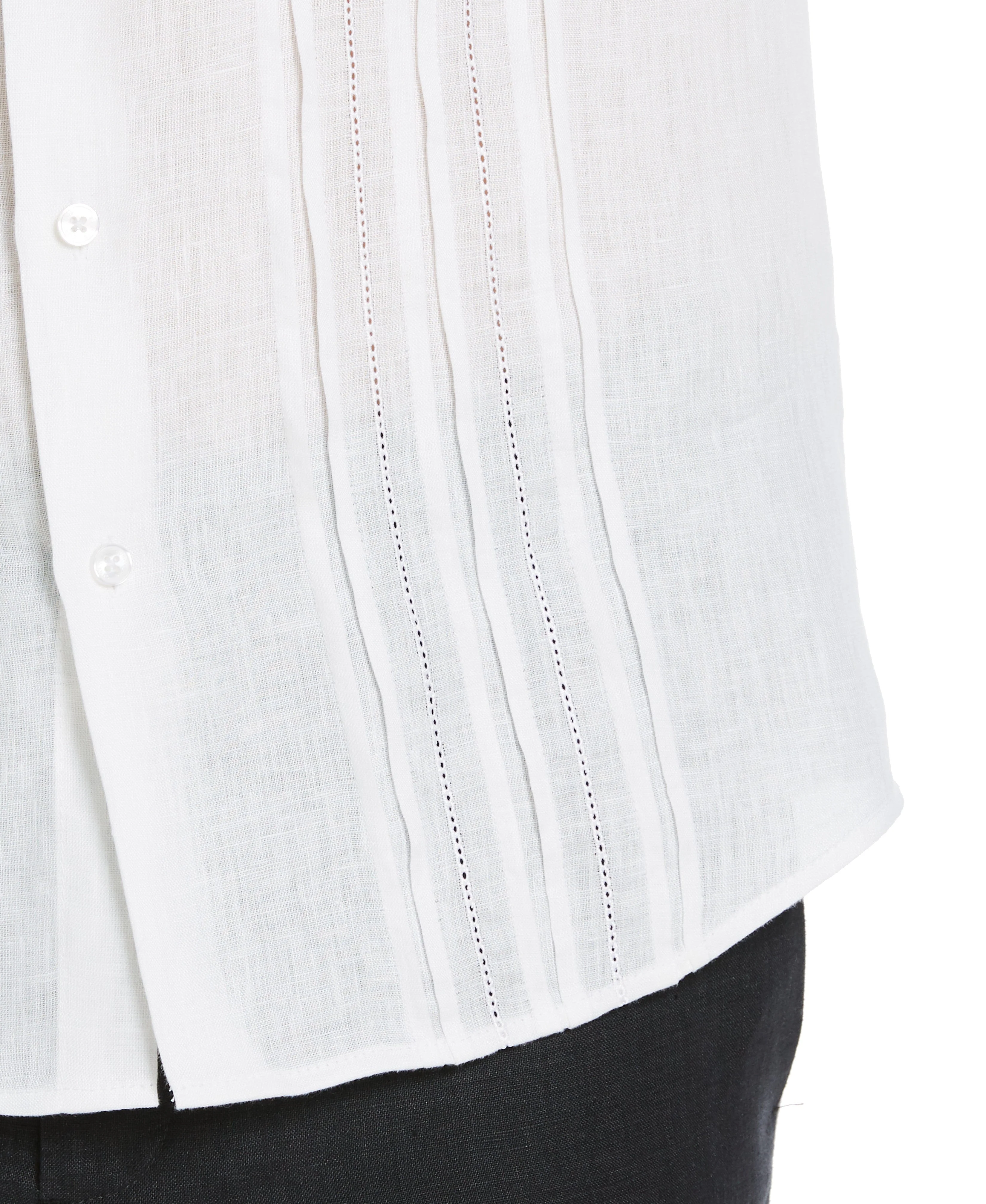 Linen Triple Tuck Embroidered Shirt - Image 3