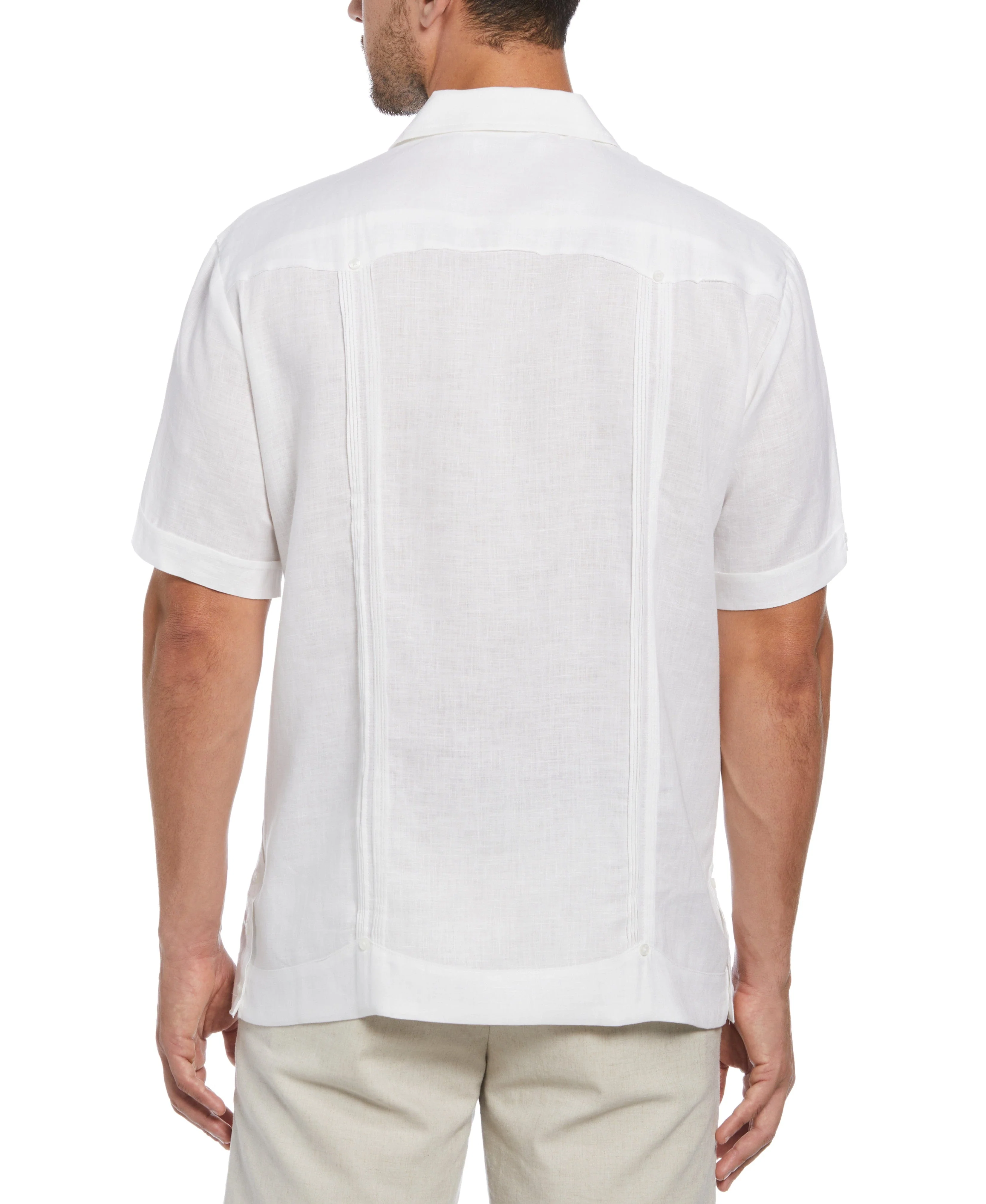 Big & Tall Miami Dolphins Throwback Logo Linen Short Sleeve 4 Pocket Guayabera - Image 2
