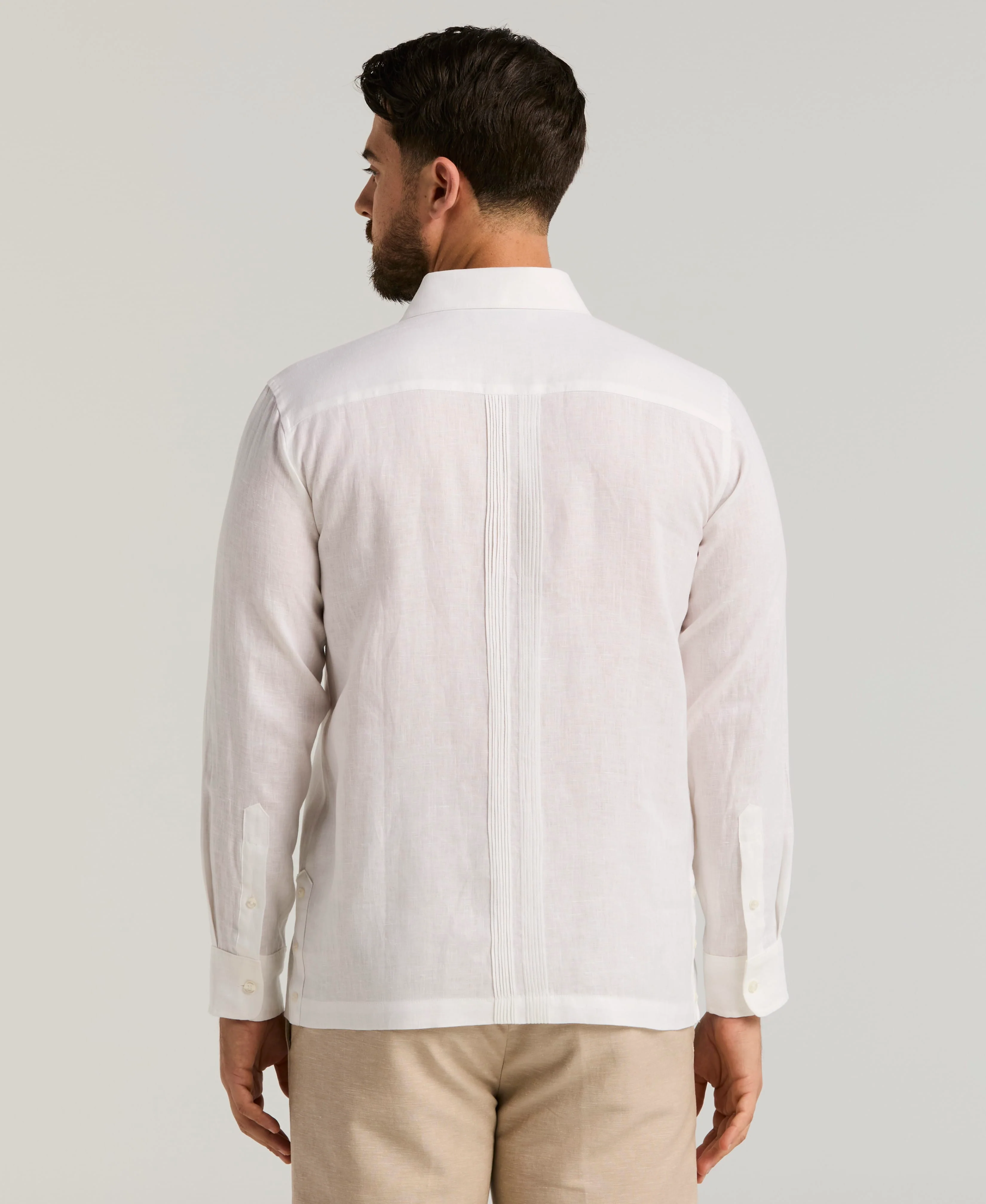 Multi Pintuck Linen Guayabera - Image 3